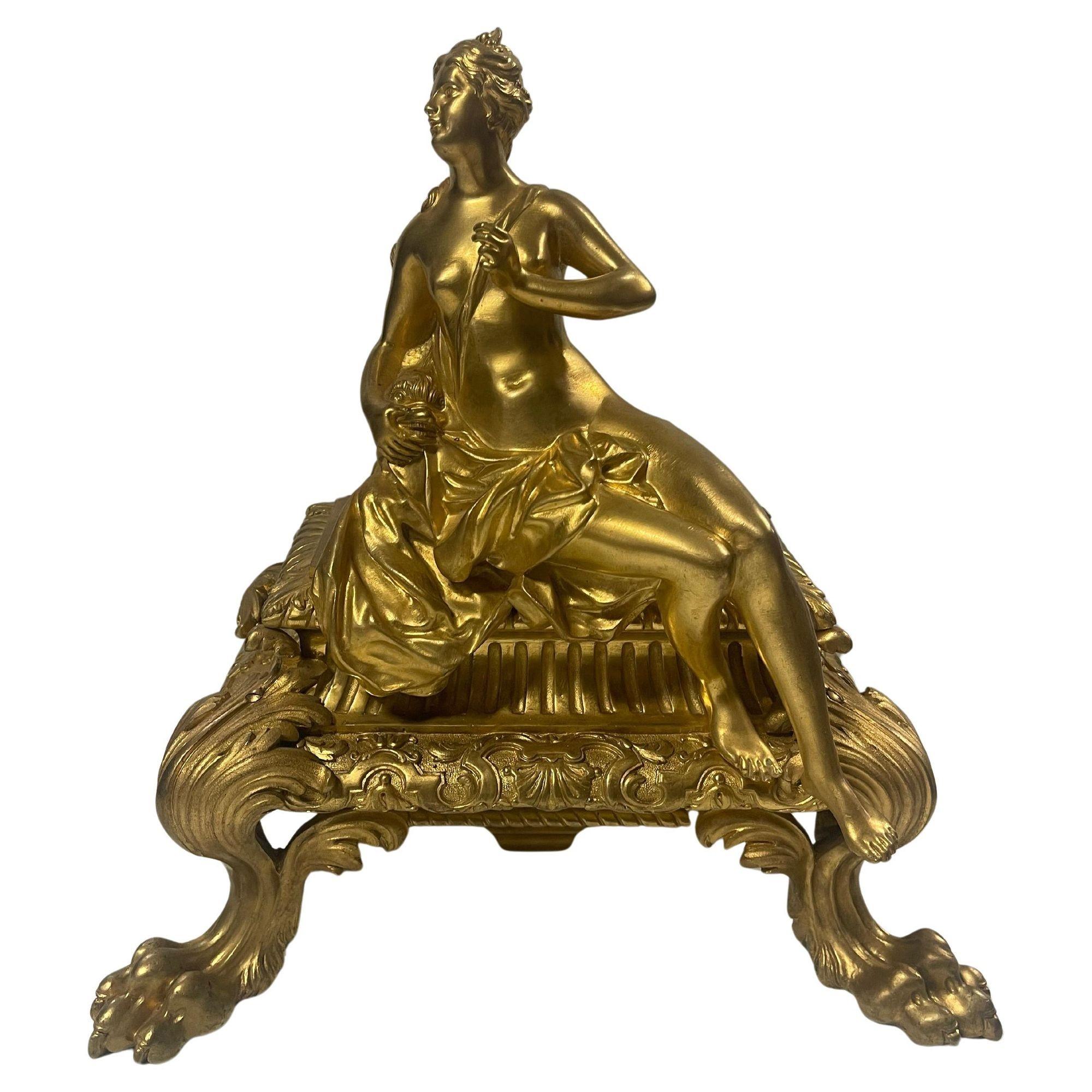 Pareja de esculturas mitológicas de bronce de Salacia y Hefesto, S. XIX, de H. Vian en Excelente estado para la venta en Los Angeles, CA