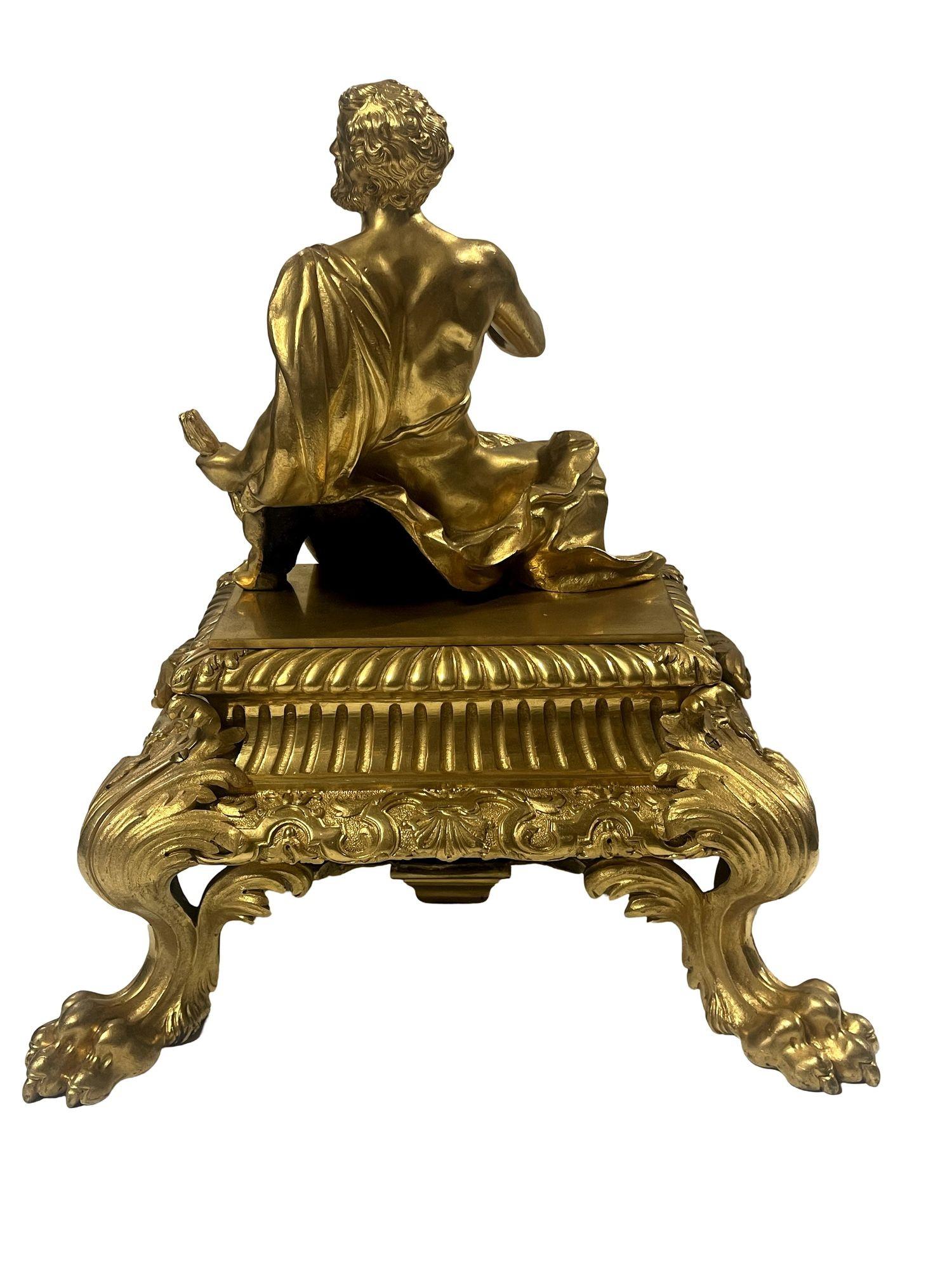Pareja de esculturas mitológicas de bronce de Salacia y Hefesto, S. XIX, de H. Vian siglo XIX en venta