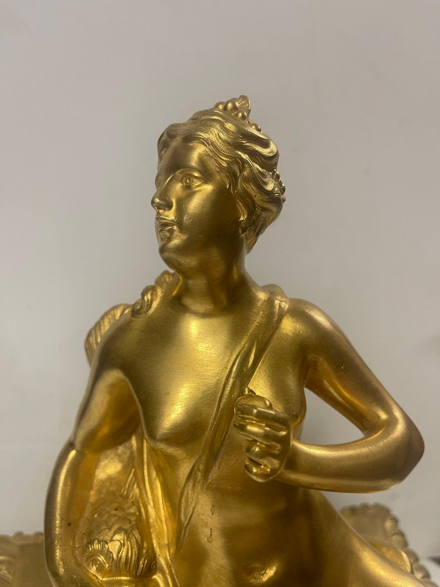 Pareja de esculturas mitológicas de bronce de Salacia y Hefesto, S. XIX, de H. Vian Bronce en venta
