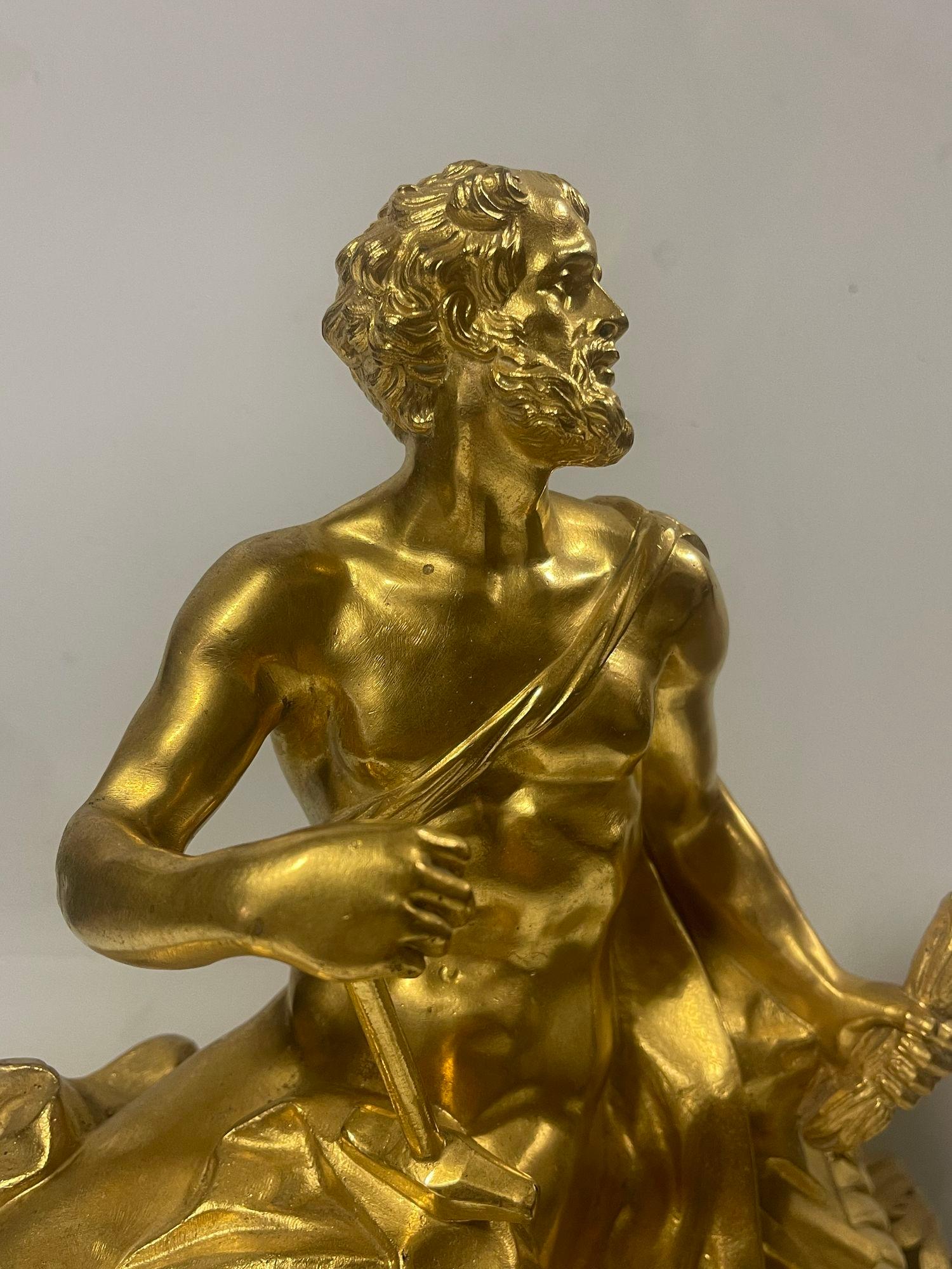 Pareja de esculturas mitológicas de bronce de Salacia y Hefesto, S. XIX, de H. Vian en venta 2