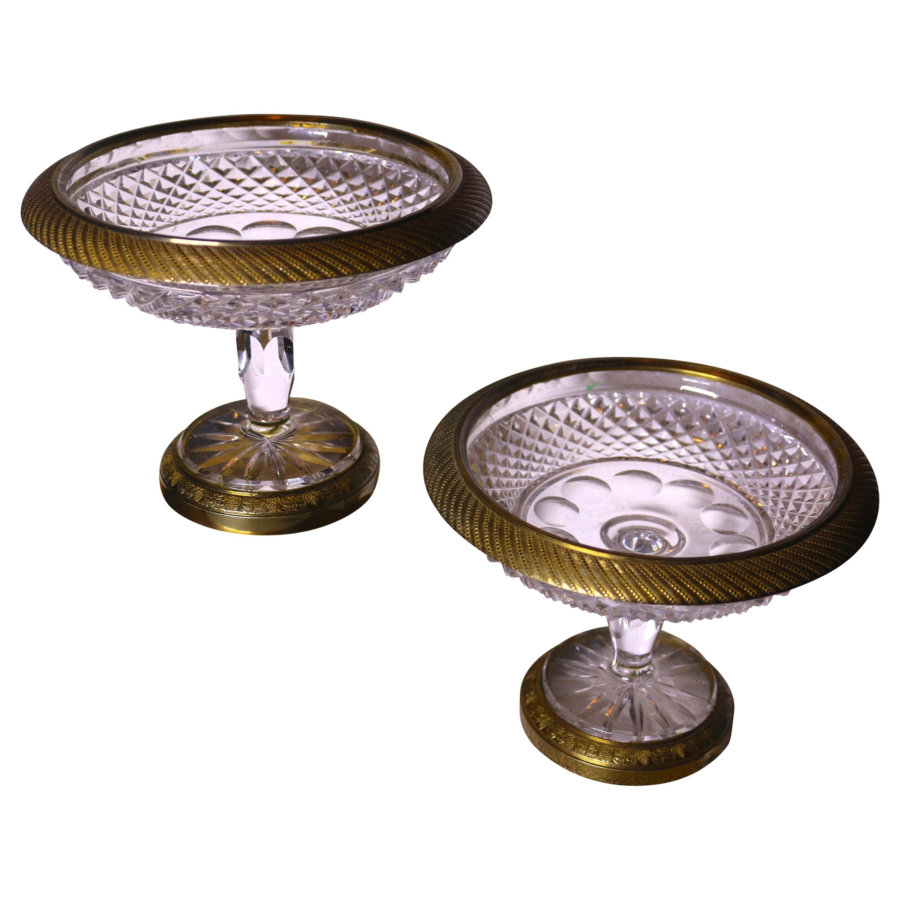 Pair of 19th Century American Clear Cut Crystal Mantel Lusters with