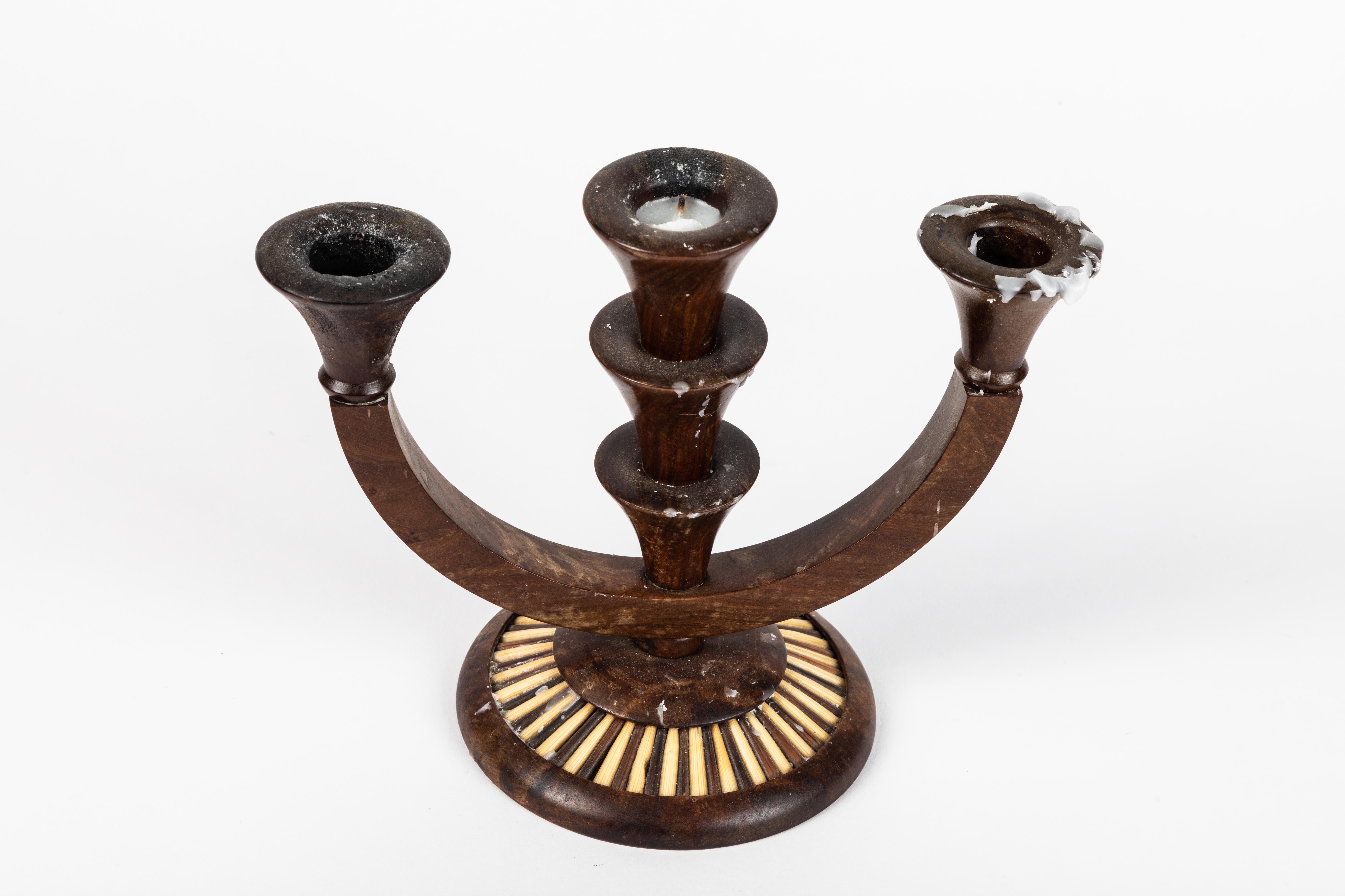 Pair of 19th Century Rosewood and Quill Candelabra 1