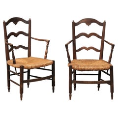 Pareja del s. XIX Sillones Rush Seat de Francia