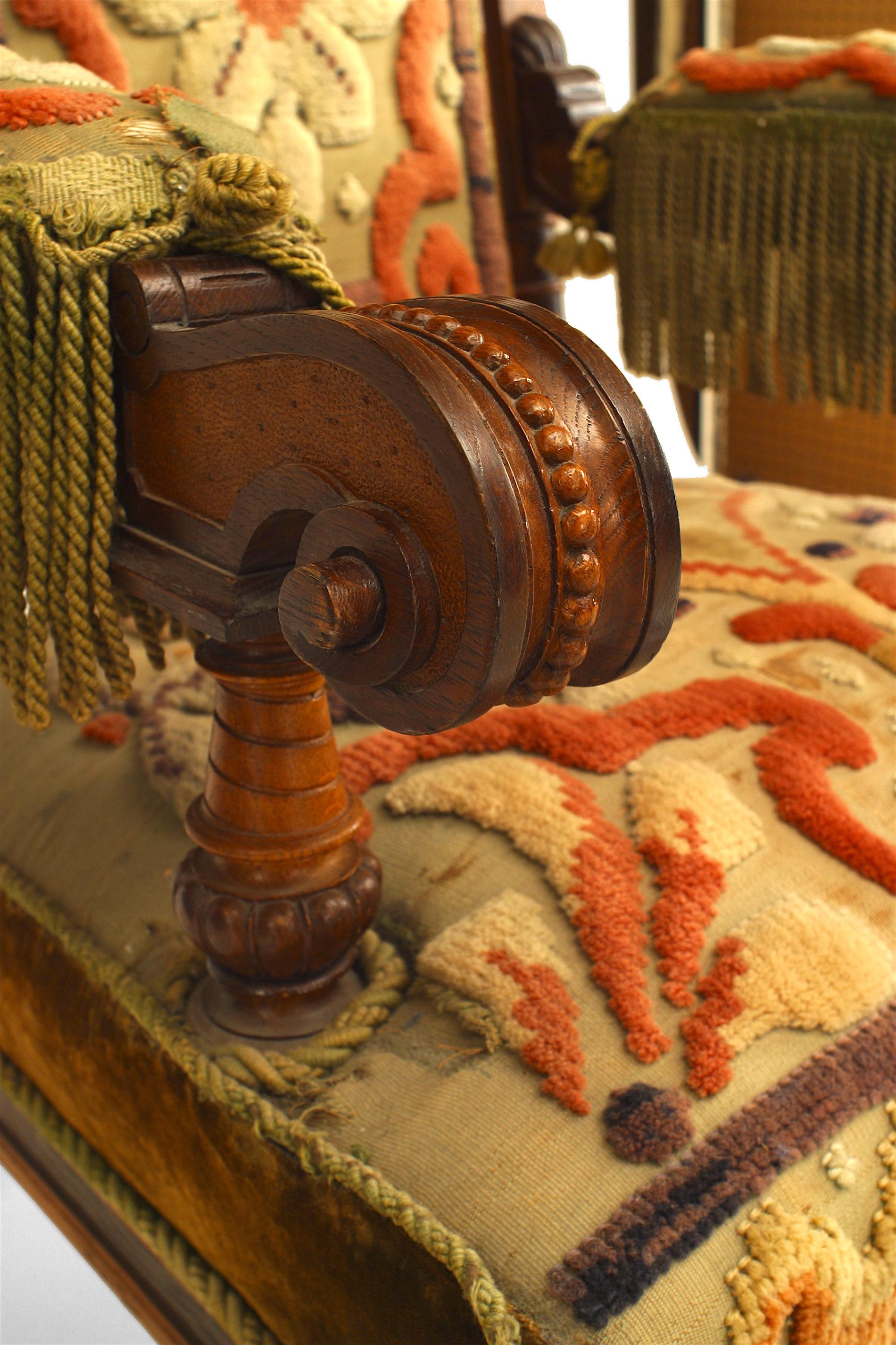 Pair of Russian Oak Carved Armchairs For Sale 2