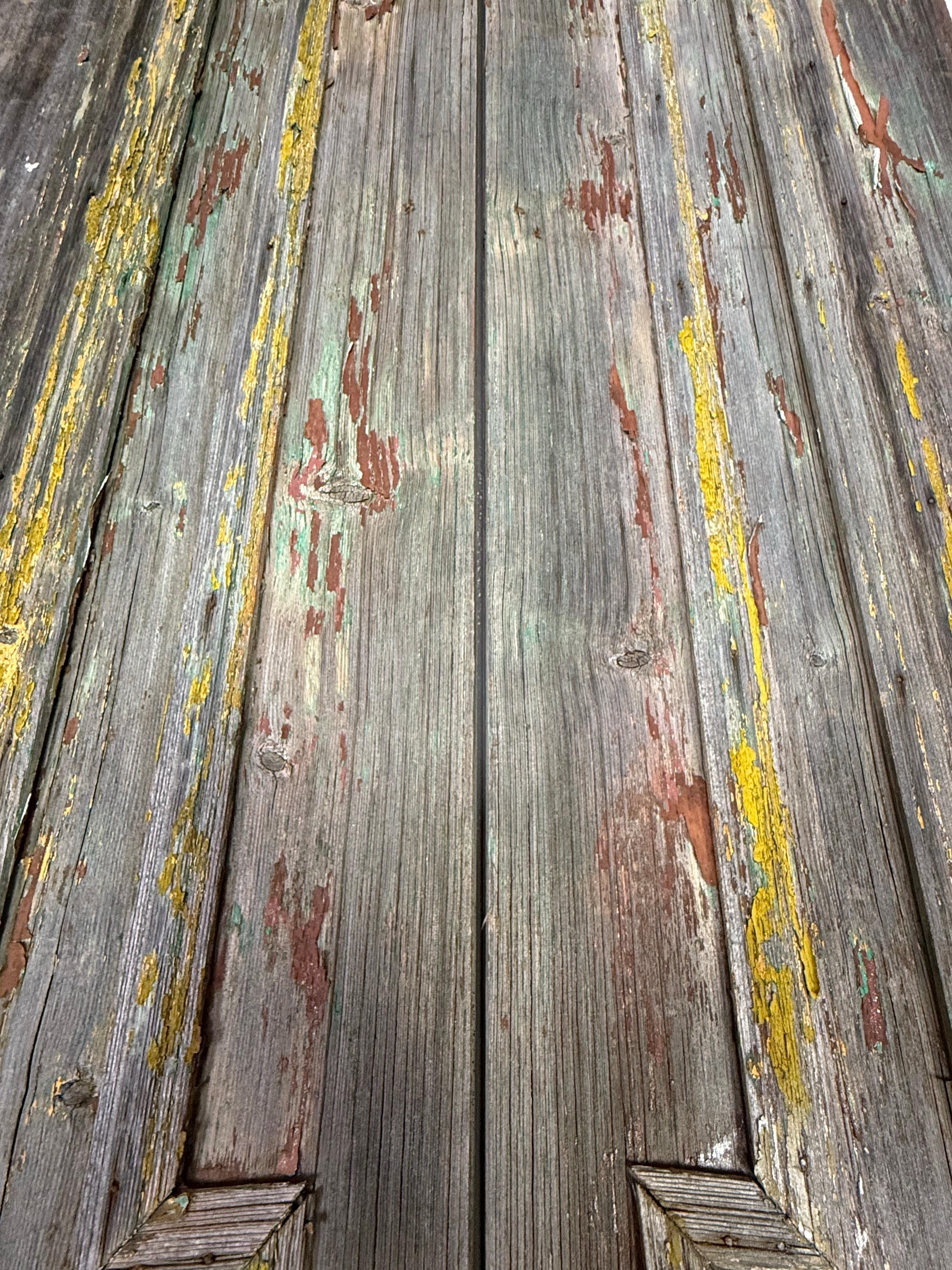 Coppia di porte dipinte in stile rustico del 19° secolo in vendita 4