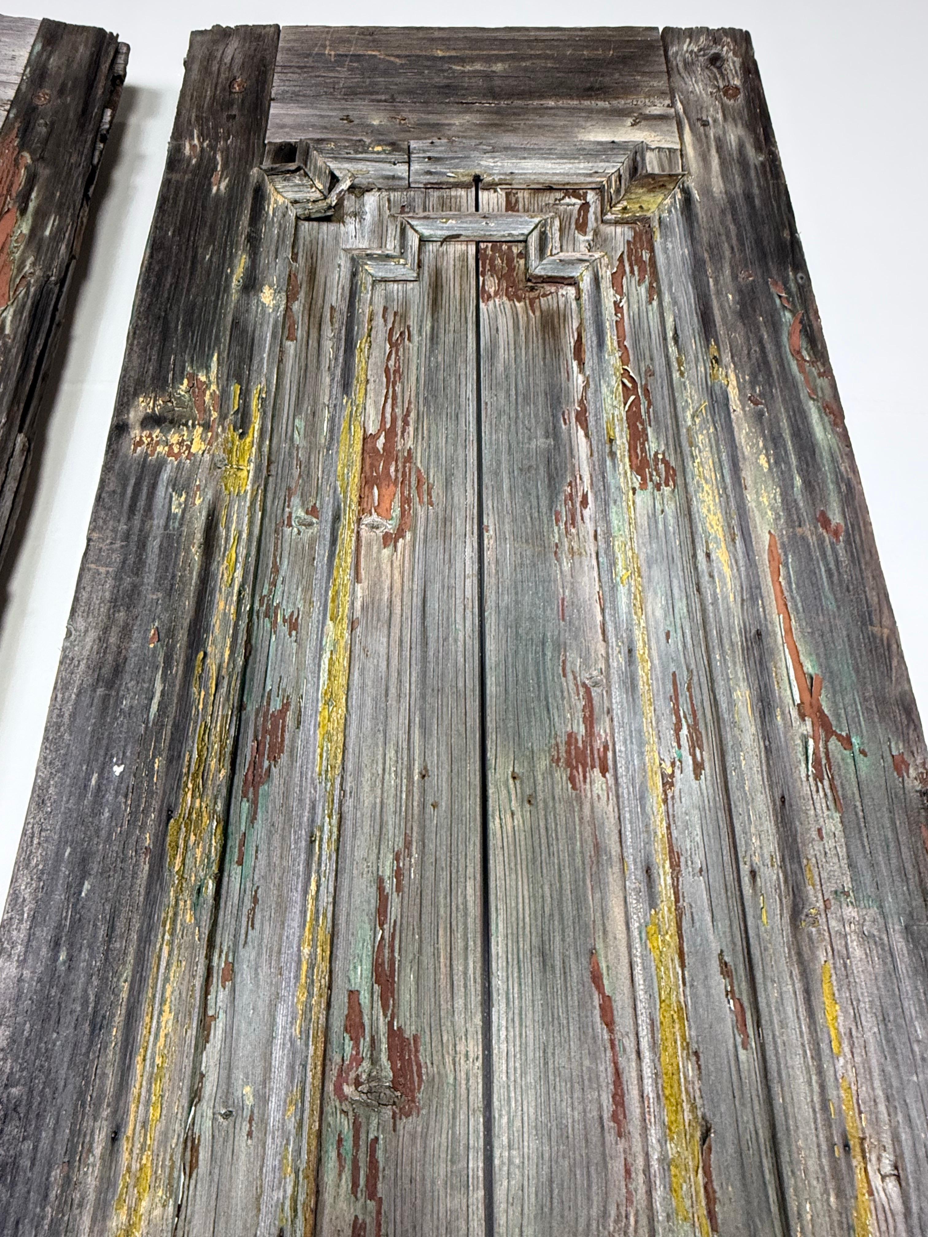 Coppia di porte dipinte in stile rustico del 19° secolo in vendita 7