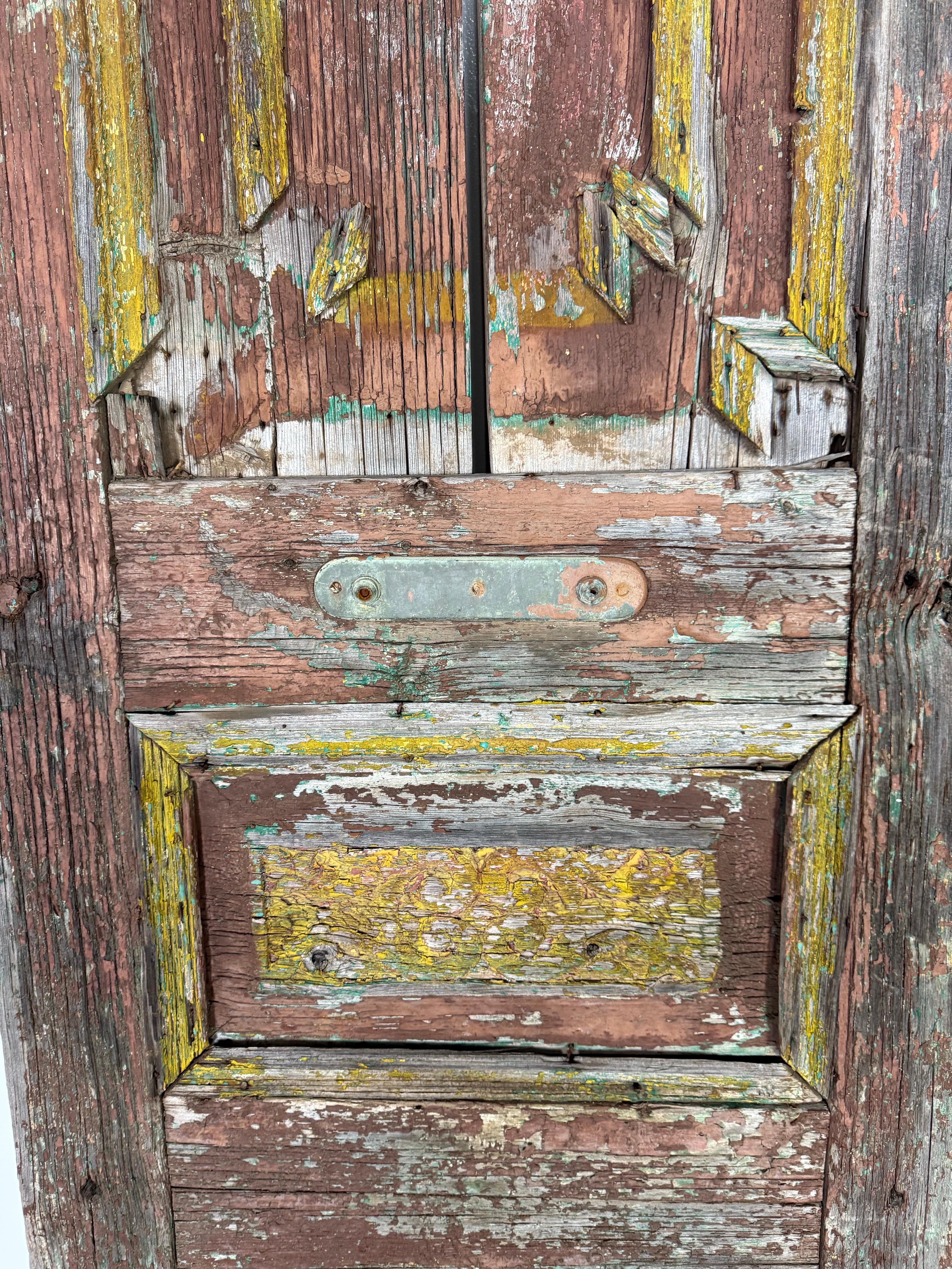 Coppia di porte dipinte in stile rustico del 19° secolo in vendita 1