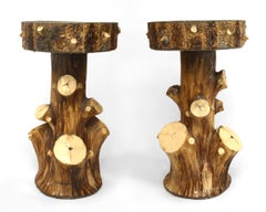 Pair of English Victorian Faux Wood Planters