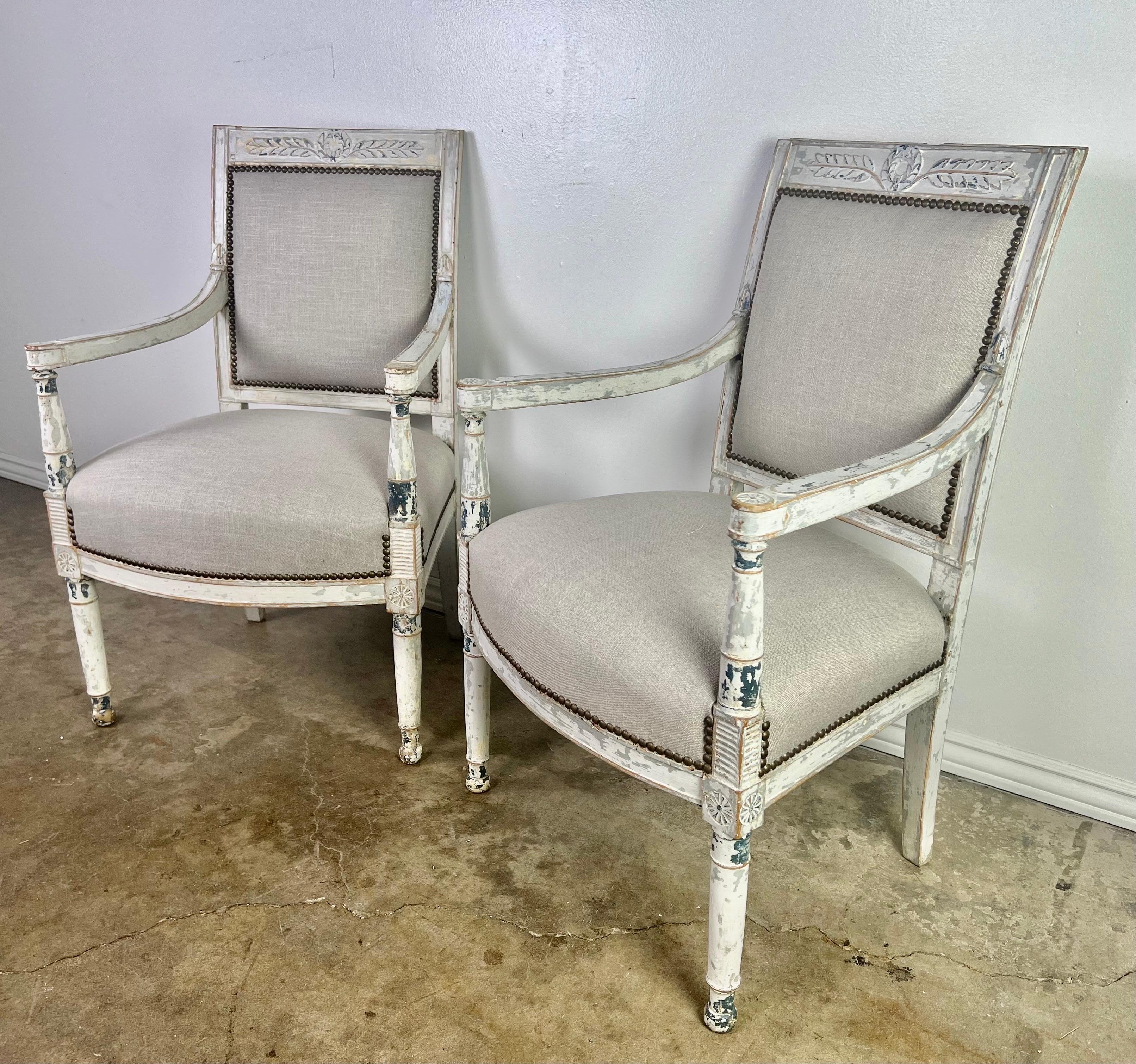 Paire de fauteuils suédois du 19ème siècle  en vente 2