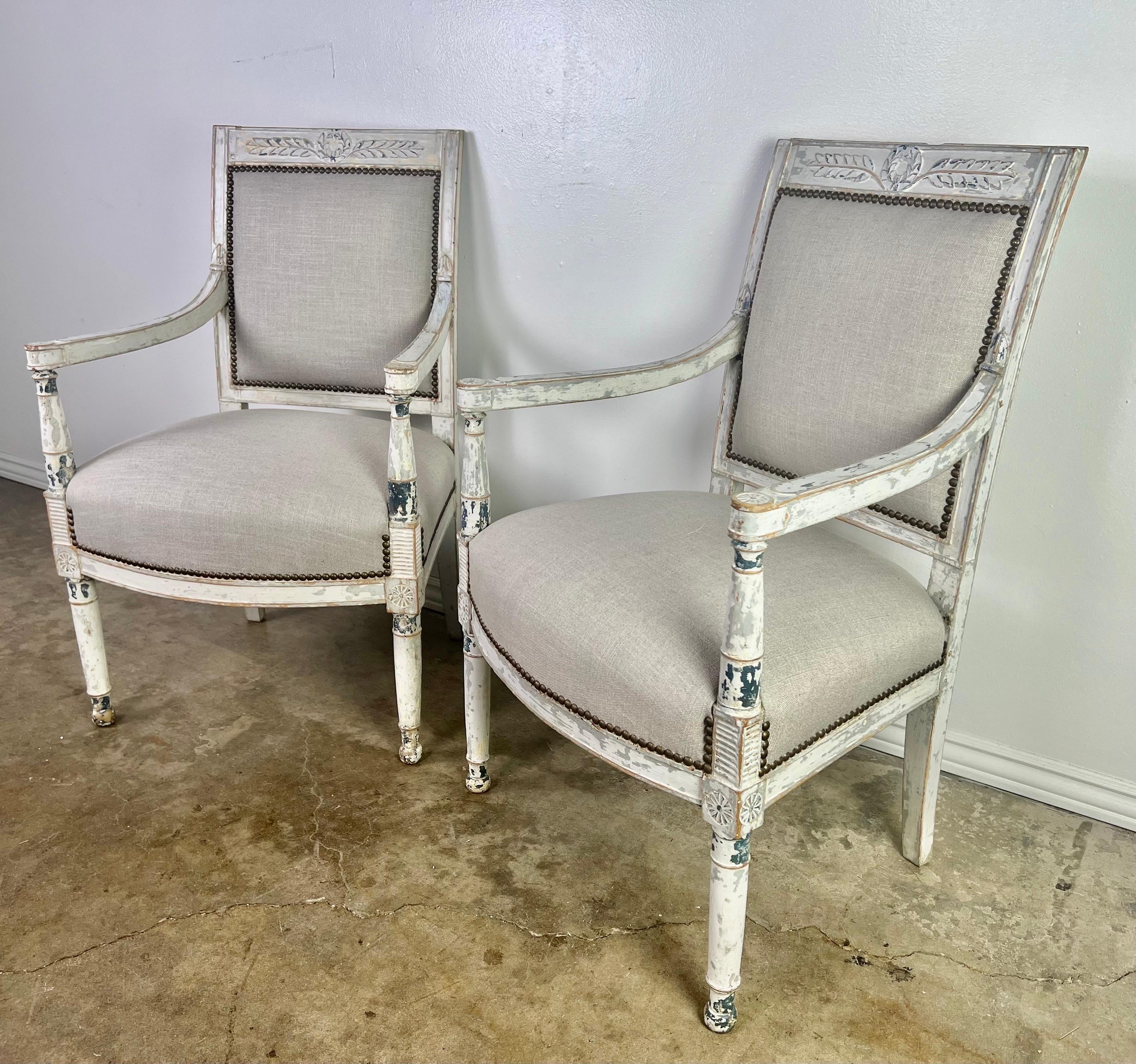 Pair of 19th C. Swedish Armchairs  3