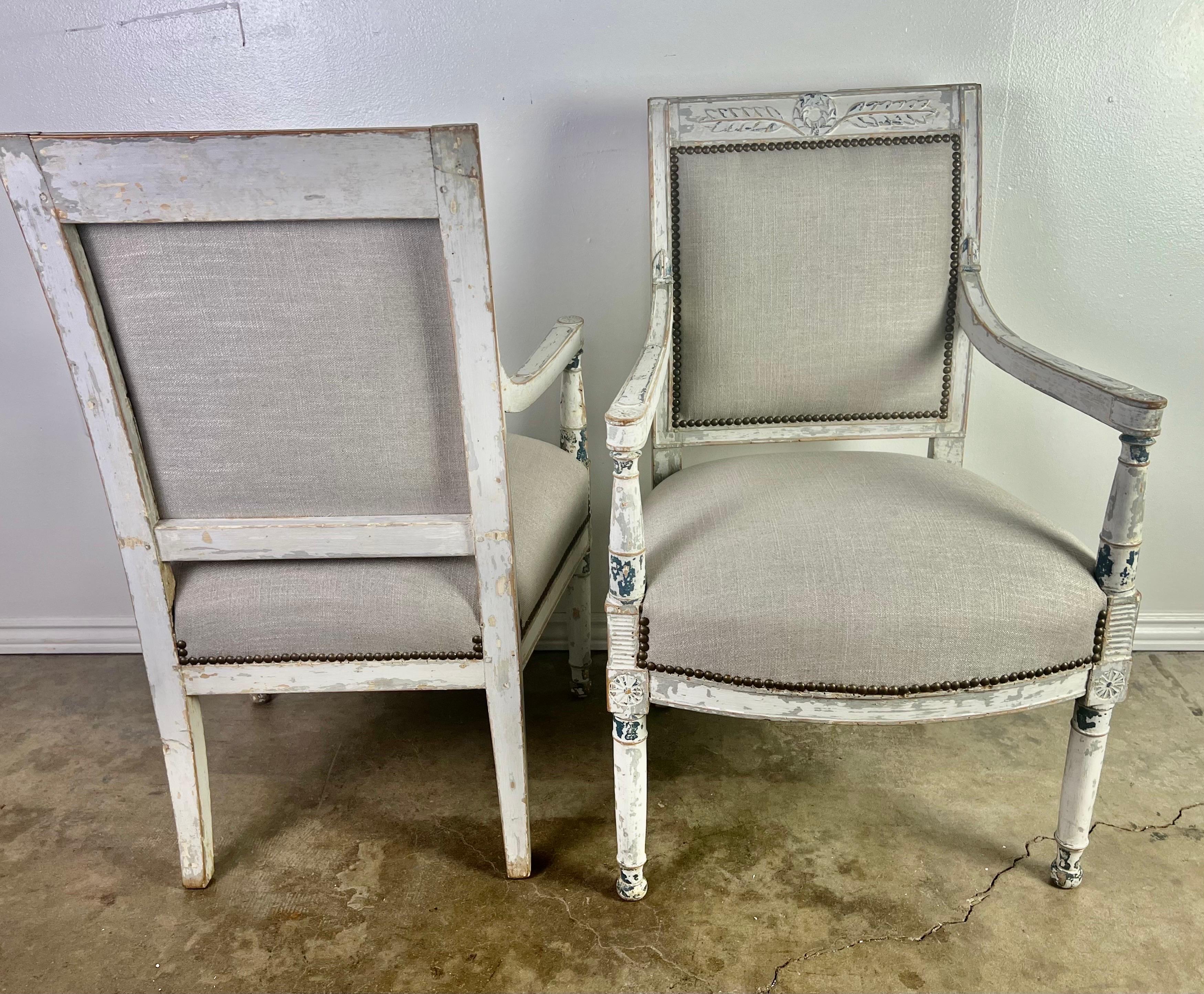 Paire de fauteuils suédois du 19ème siècle  en vente 4