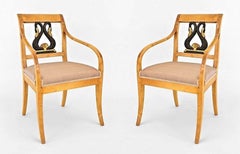 Pair of Swedish Biedermeier Gilt Armchairs