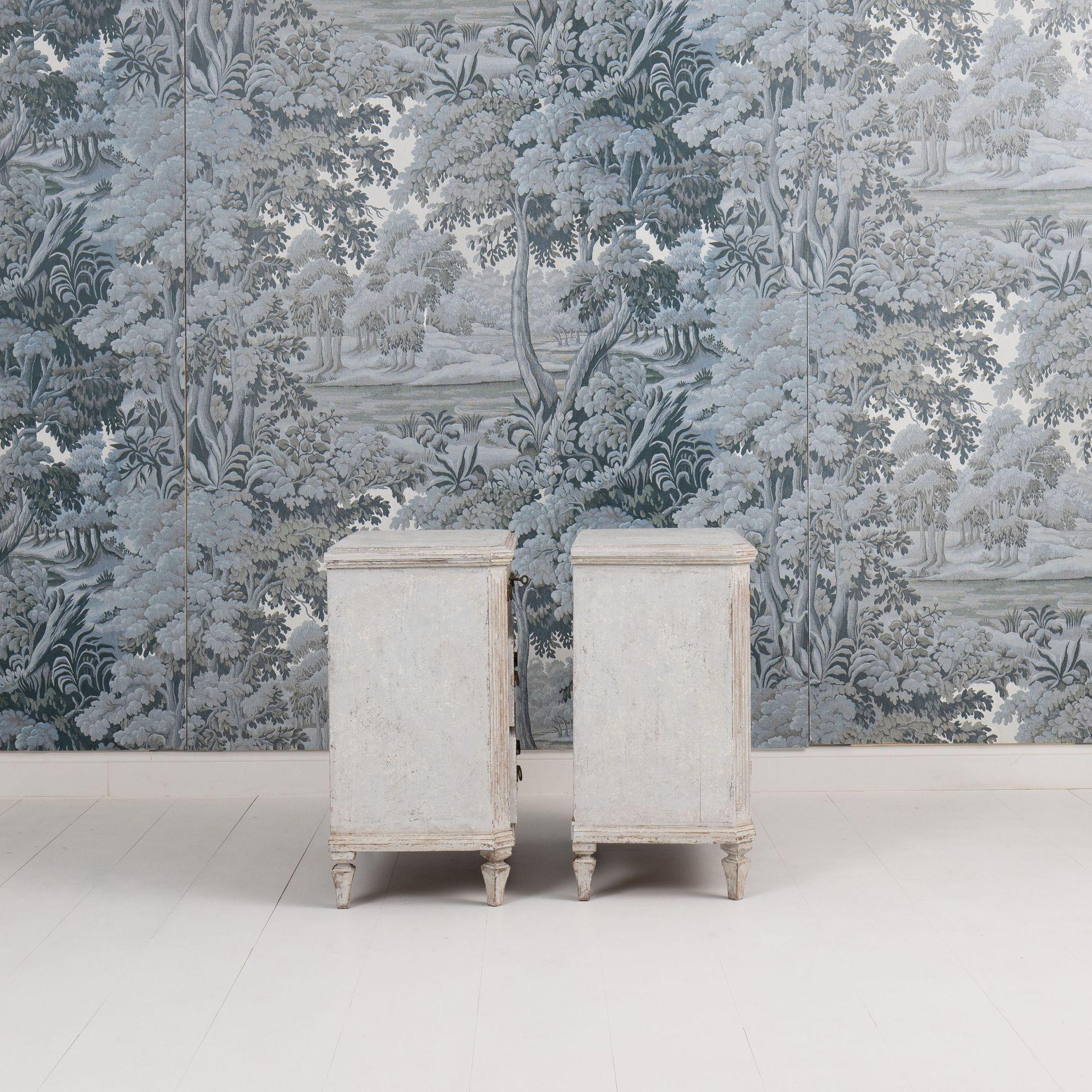 19th Century Pair of 19th c. Swedish Gustavian Painted Bedside Commodes