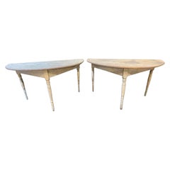 Pair of 19th c. Swedish Painted Demi-lune Consoles