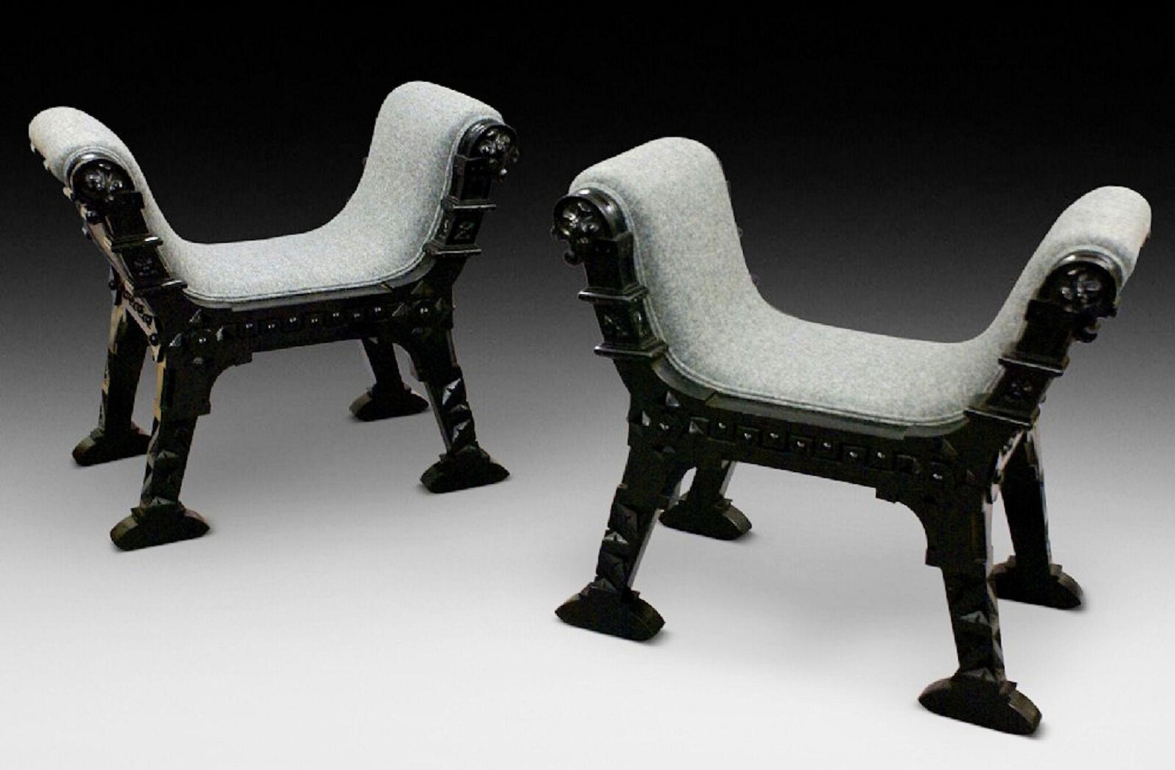 Pair of 19th C. Upholstered Window Seats 2
