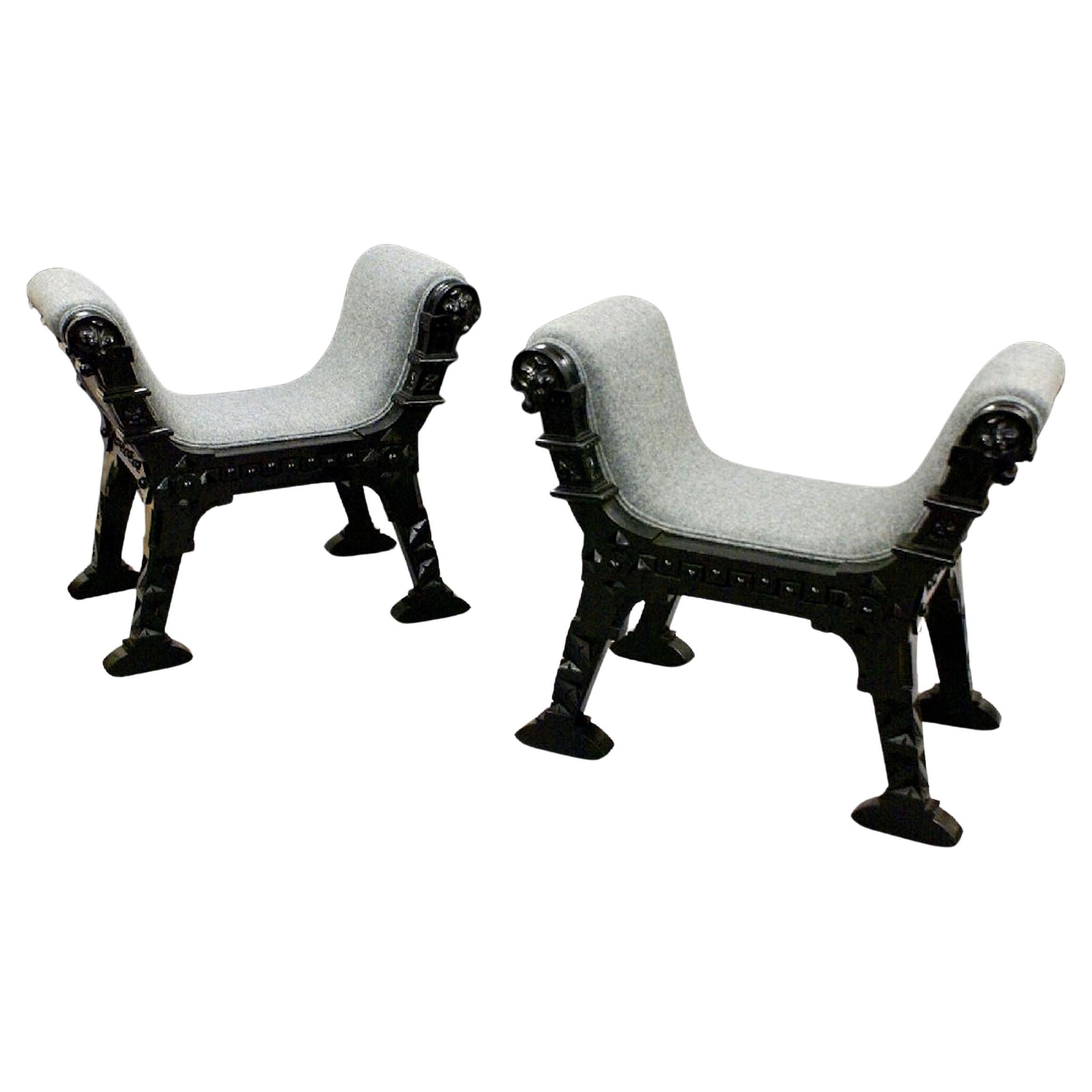 Pair of 19th C. Upholstered Window Seats
