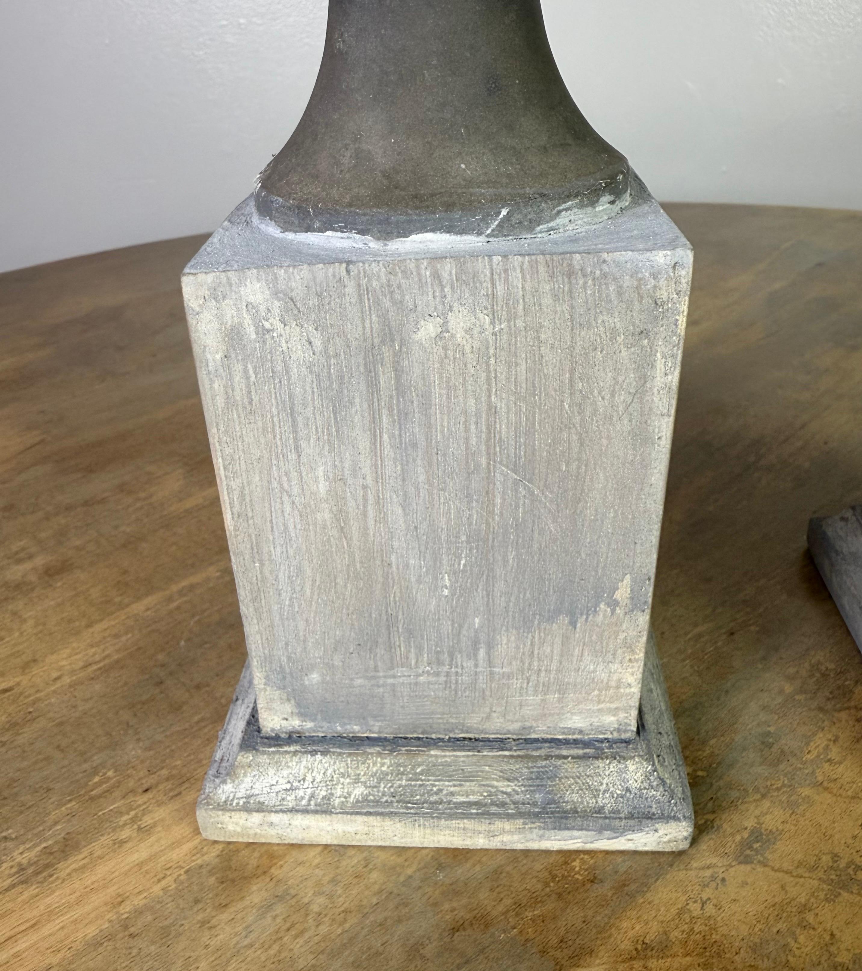 Pair of 19th C. Zinc Flames on Wood Bases For Sale 1