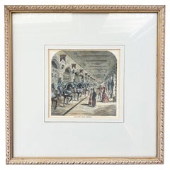 Pair of 19th Cen Hand-Colored Engravings Tower of London Armoury and Jewel Room