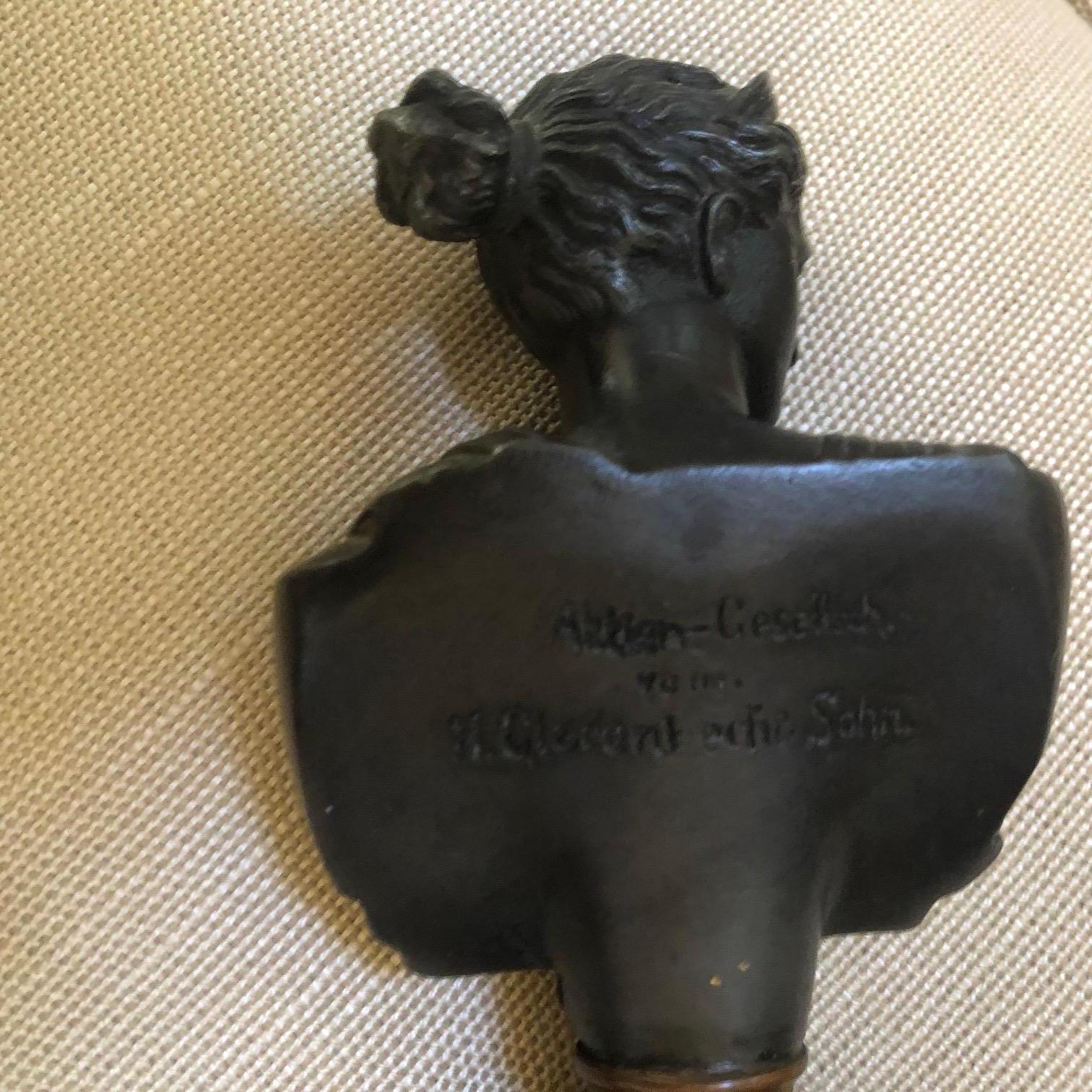 Pair of 19th cent. Diana & Apollo Bronze Busts on Rouge Marble Mounts In Excellent Condition For Sale In Greenwich, CT
