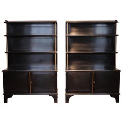 Pair of 19th Century Ebonized Bookcases