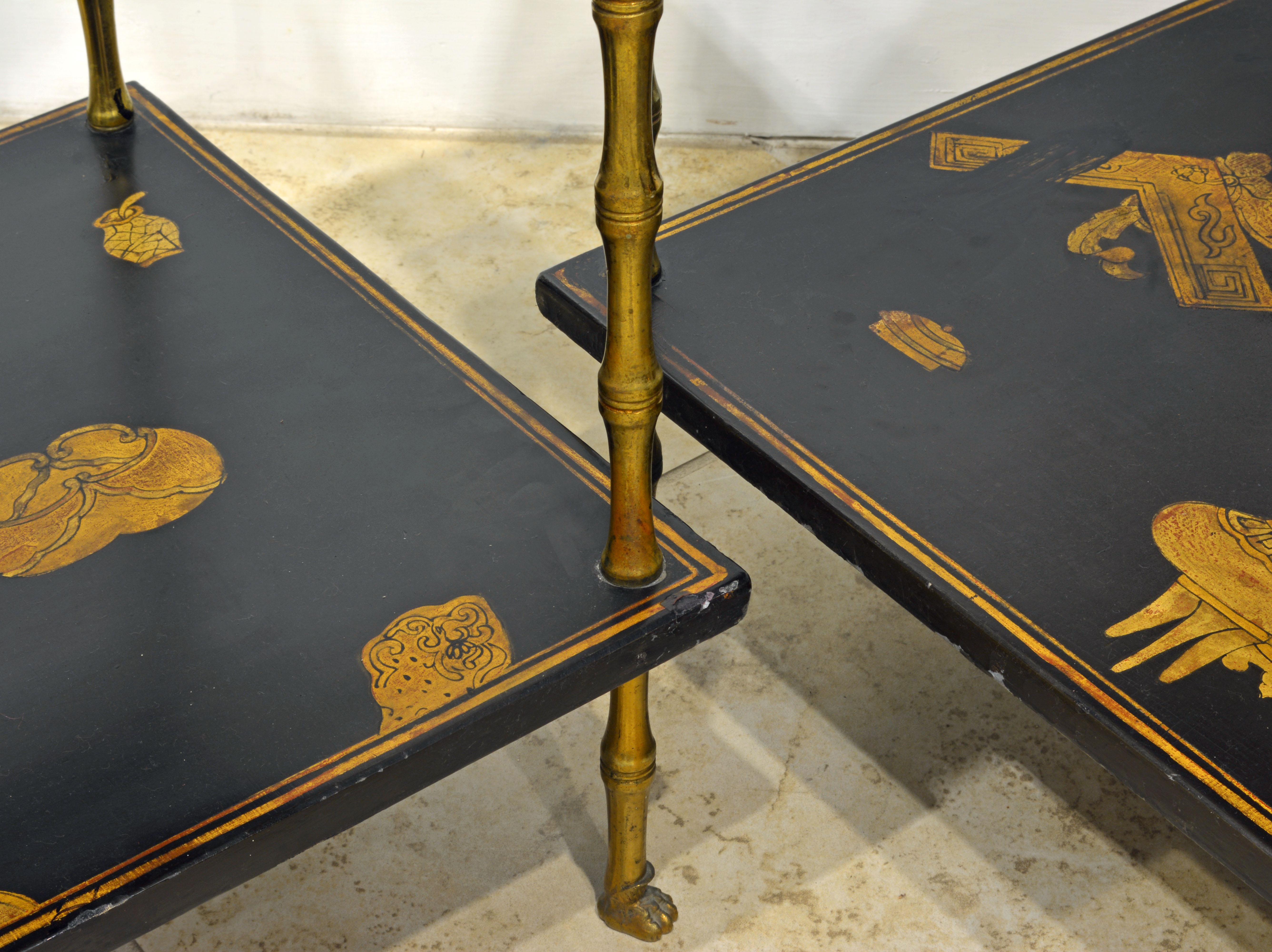 Pair of 19th Century English Aesthetic Movement Chinoiserie Two Tier Side Tables 5
