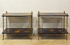 Pair of 19th Century English Aesthetic Movement Chinoiserie Two Tier Side Tables