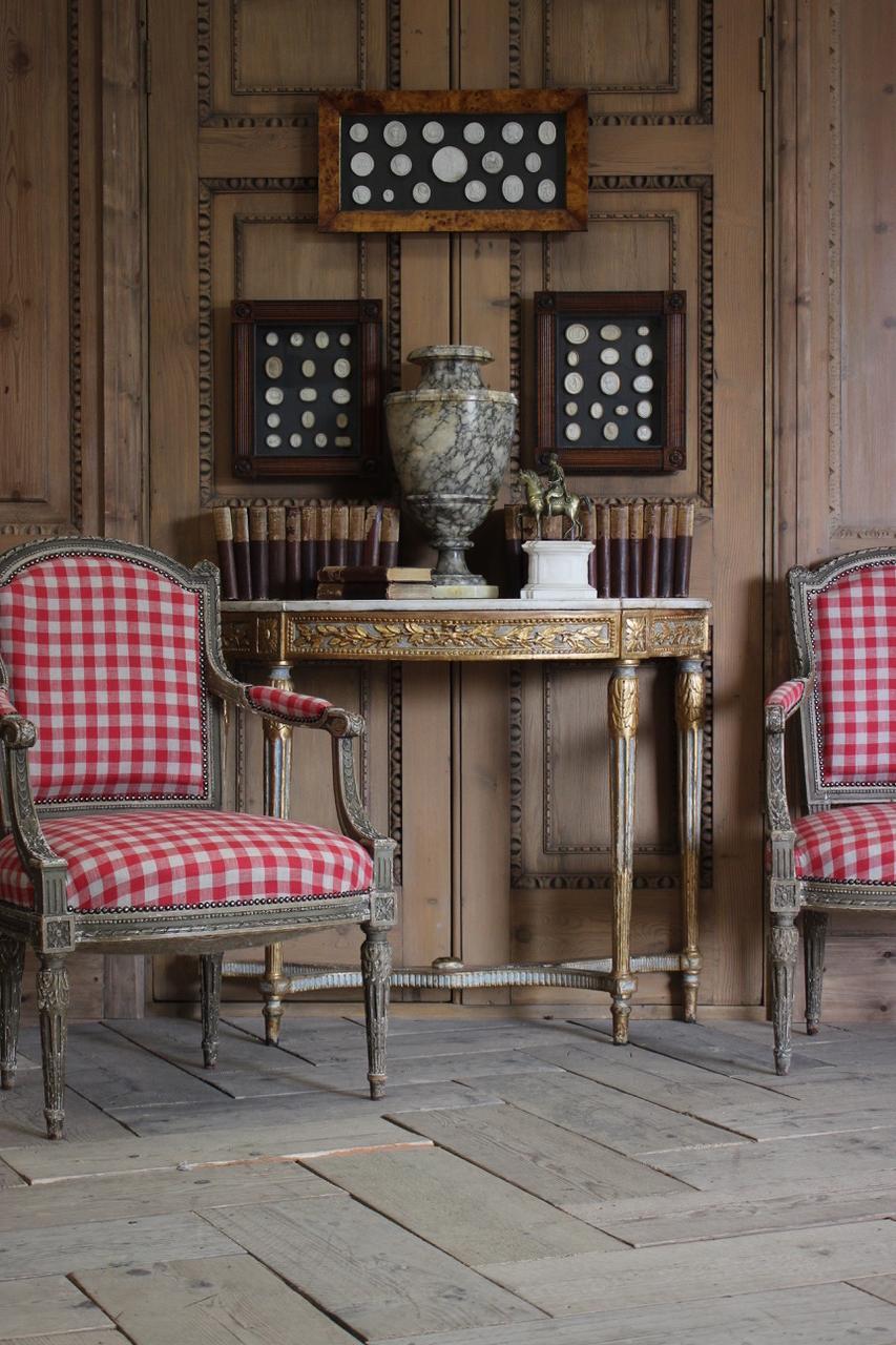 Pair of 19th Century French Painted Fauteuils in the Louis XVI Taste For Sale 2
