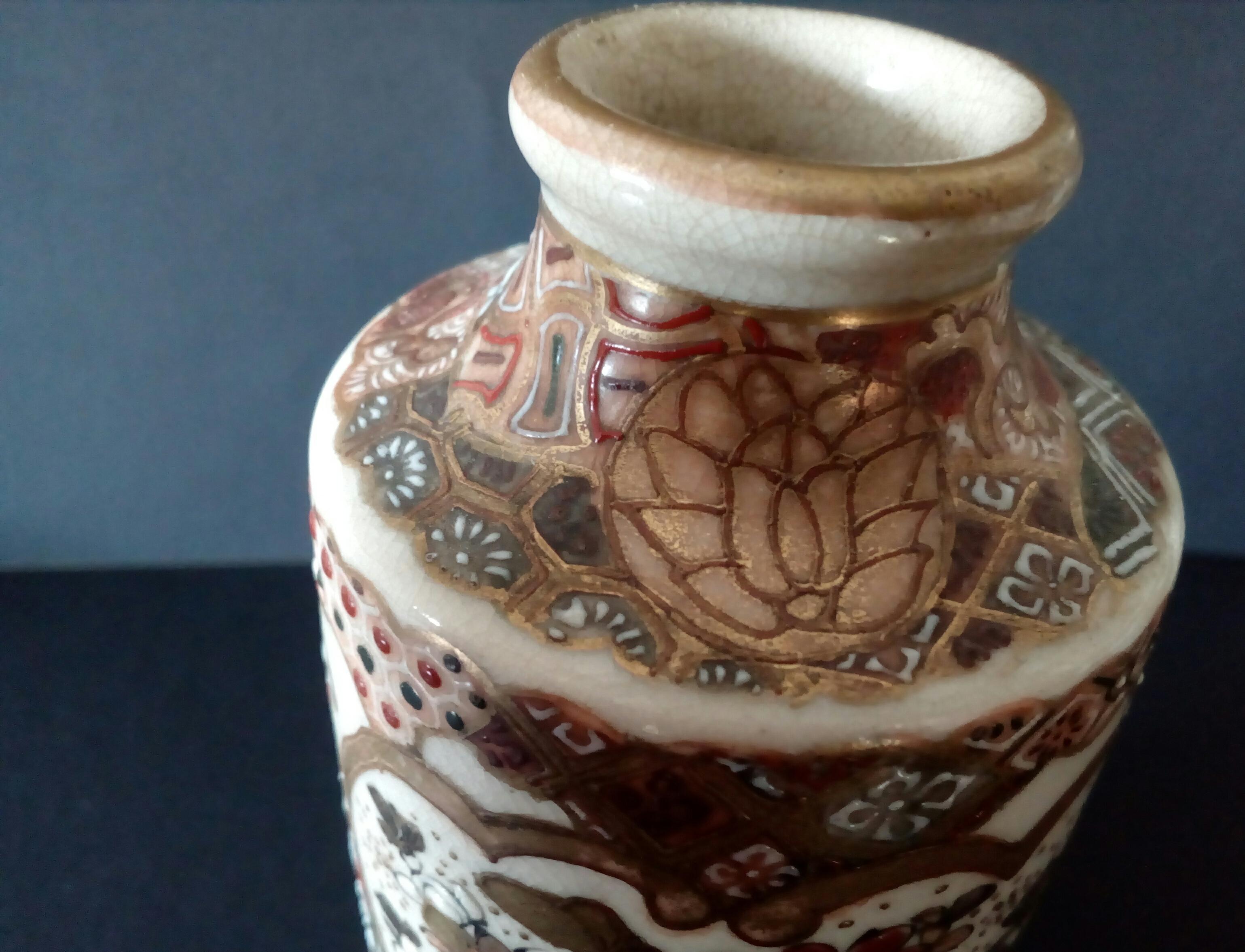 Porcelain Pair of 19th Century Satsuma Vases For Sale
