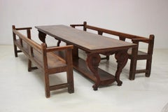 Pair of 19th Century Spanish Benches from a Monastery
