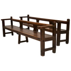 Pair of 19th Century Spanish Benches from a Monastery