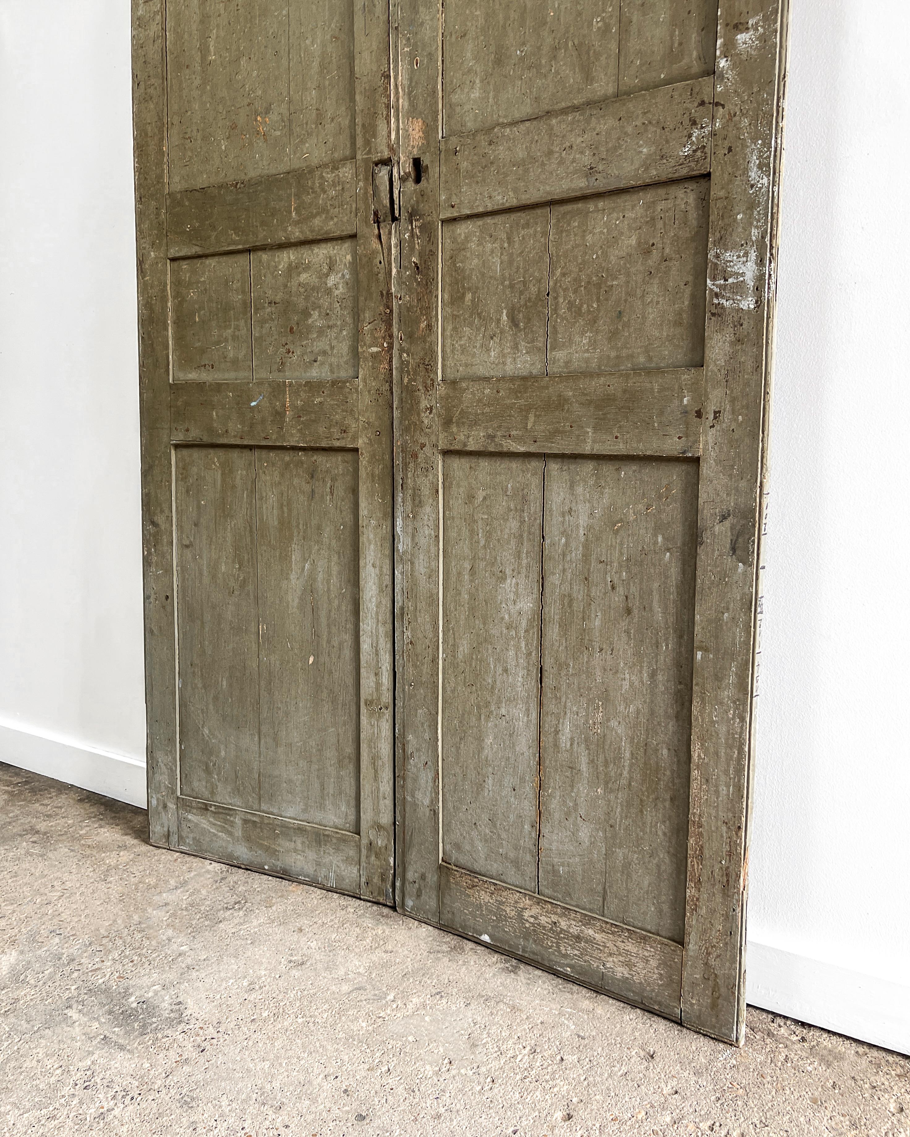 Pair of 19th Century 2 Panel Decorative French Wardrobe Doors 12