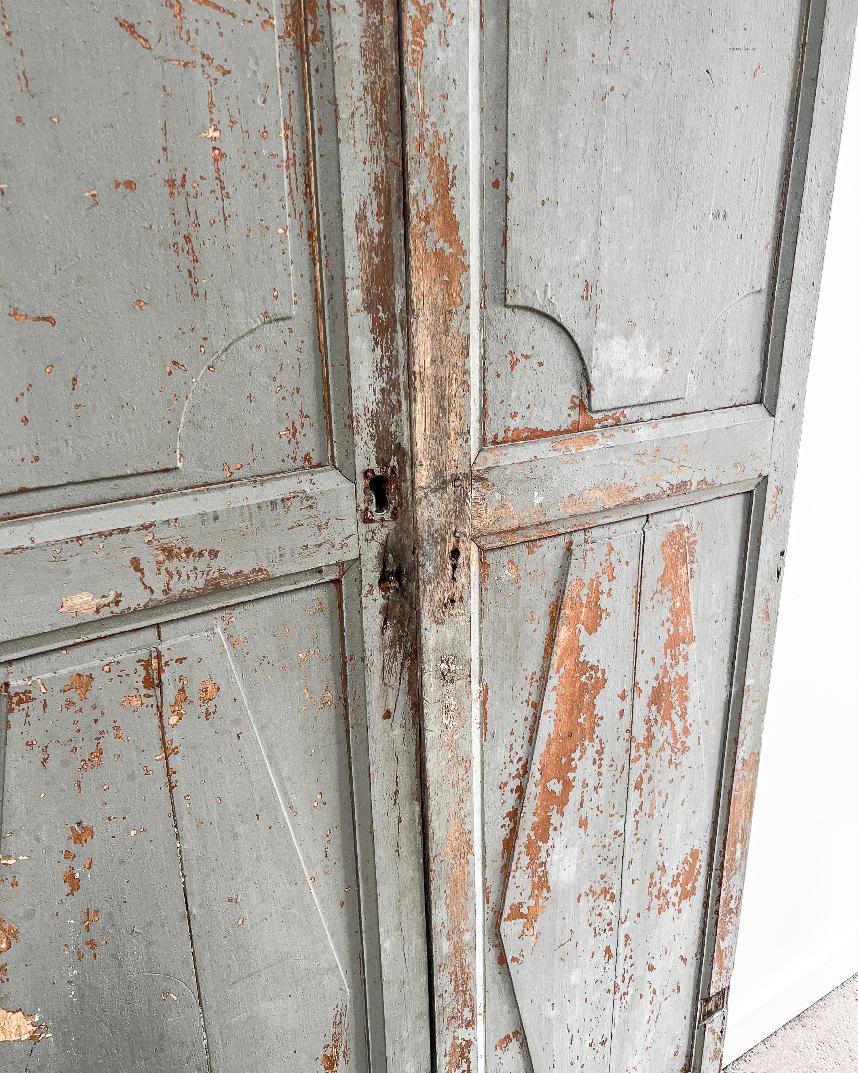 Pair of 19th Century 2 Panel Decorative French Wardrobe Doors 3