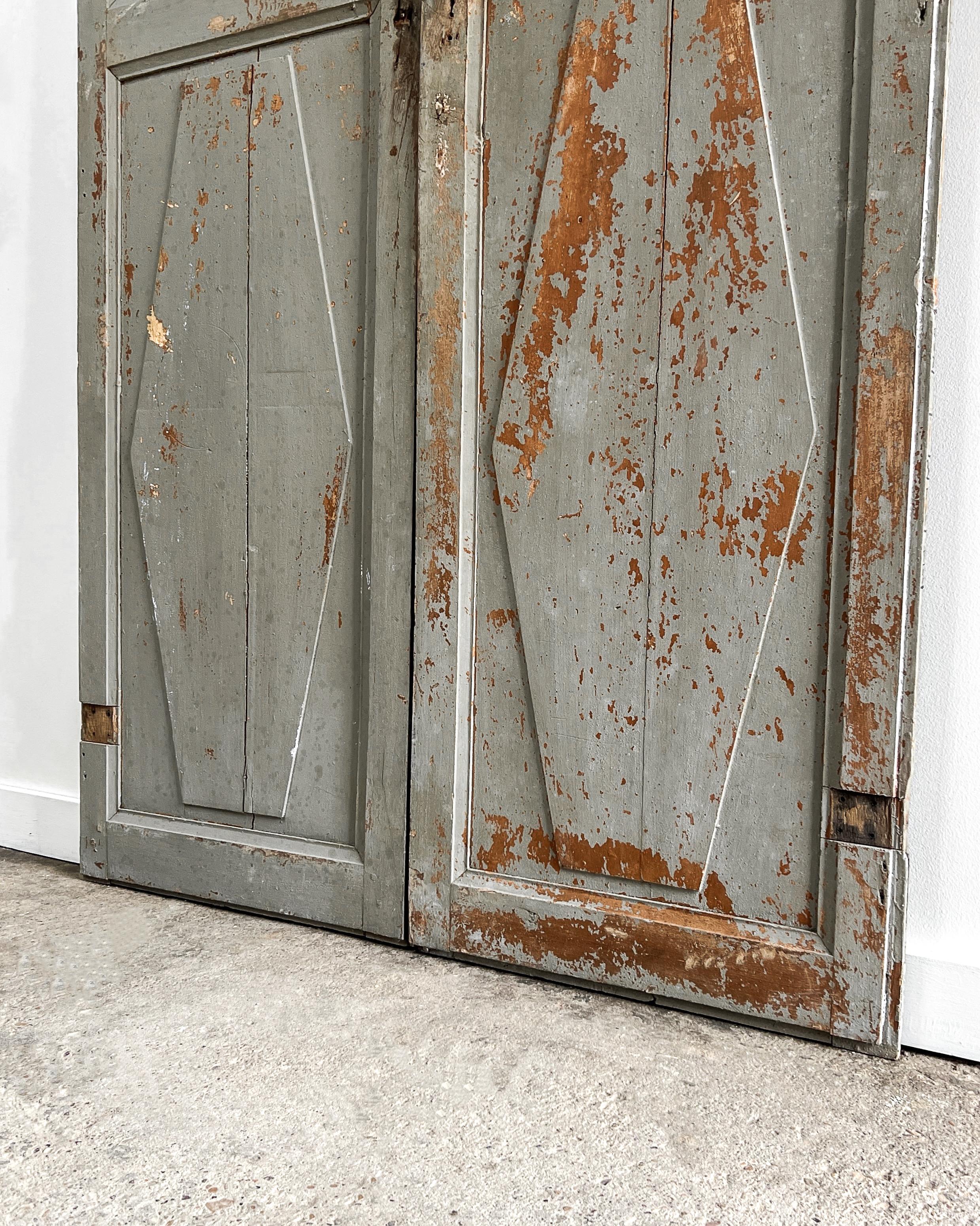 Pair of 19th Century 2 Panel Decorative French Wardrobe Doors 5