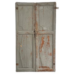Antique Pair of 19th Century 2 Panel Decorative French Wardrobe Doors