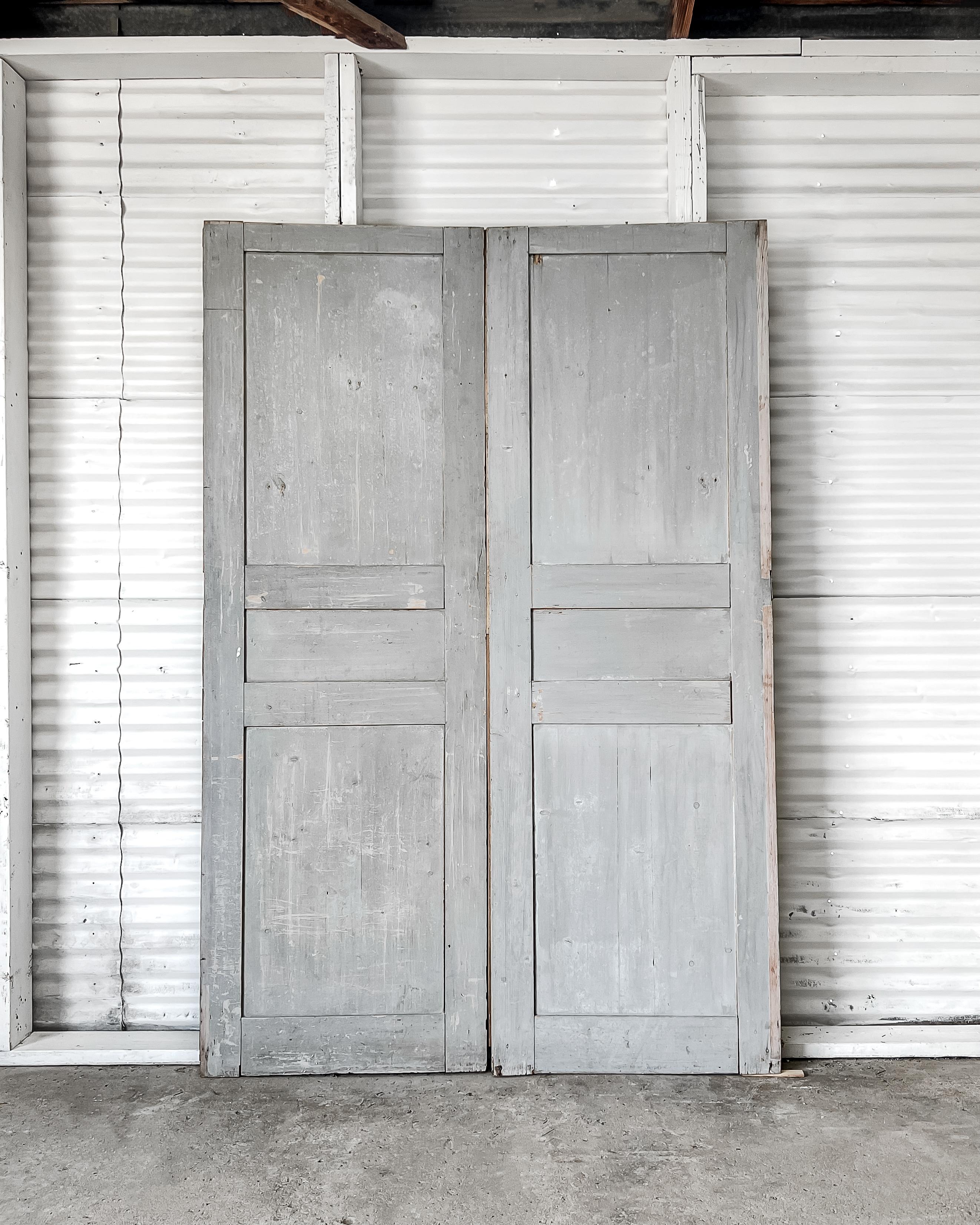 Pair of 19th Century 3 Panel French Wardrobe Doors For Sale 5