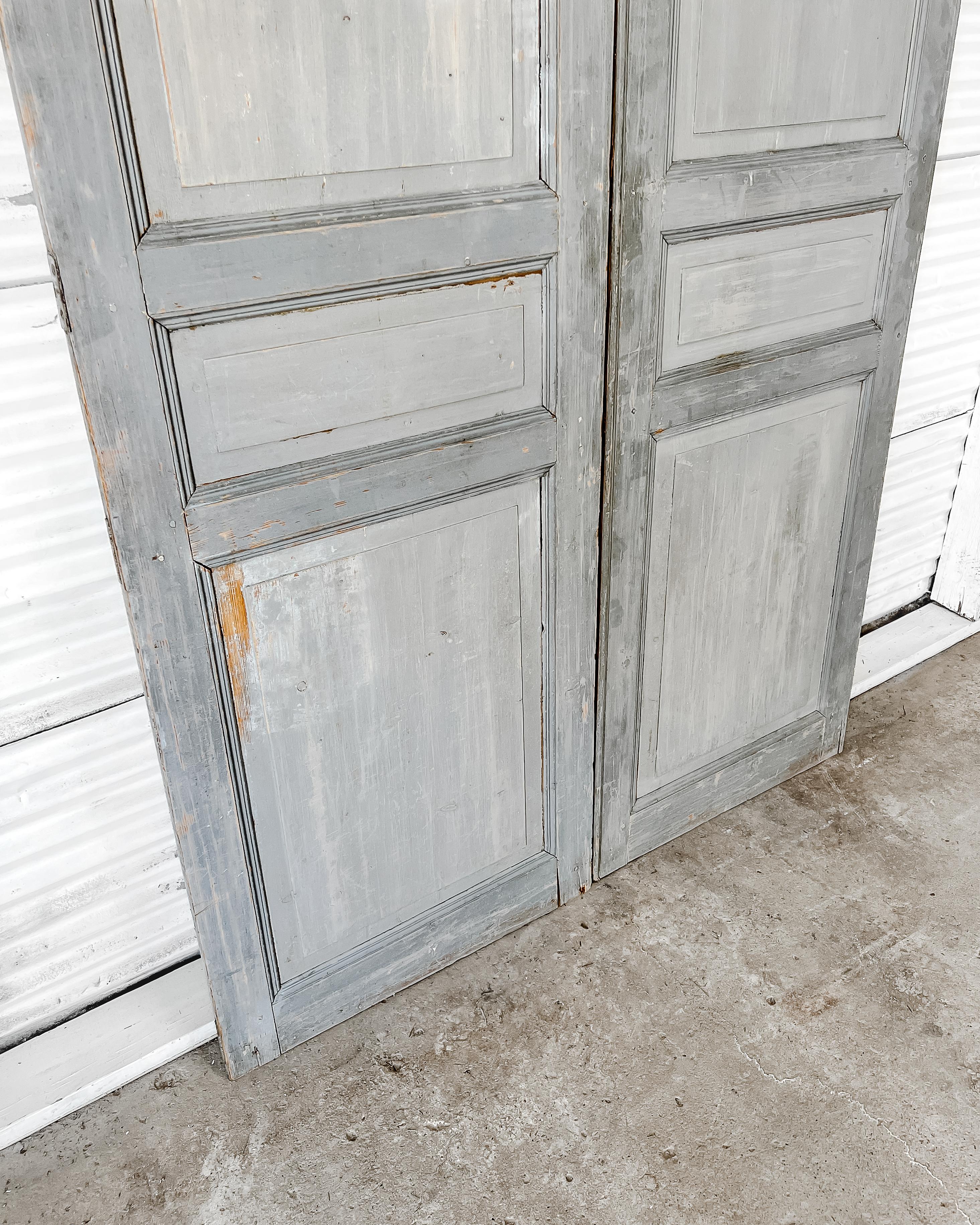Pair of 19th Century 3 Panel French Wardrobe Doors For Sale 3