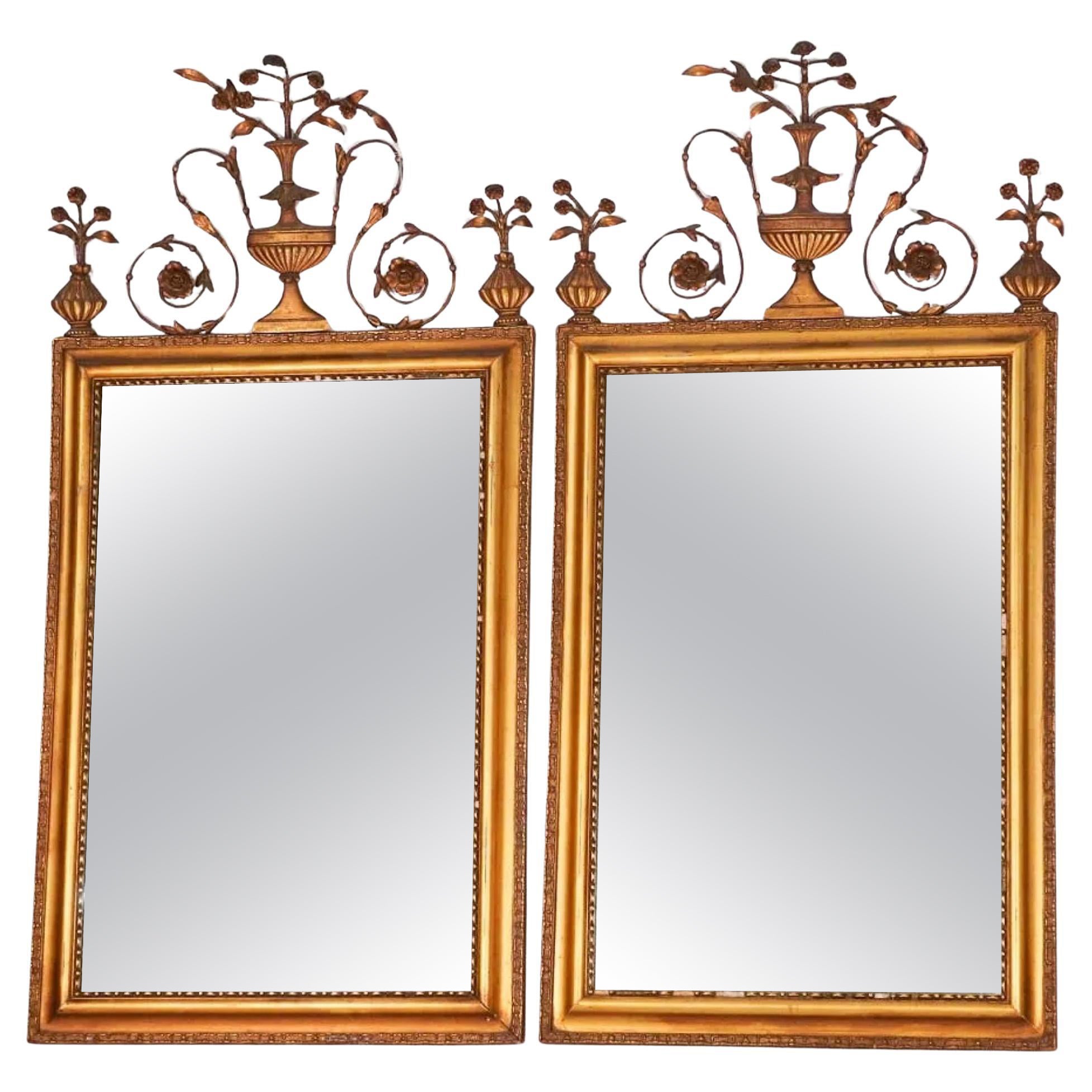 Pair of 19th Century Adams Style Giltwood MIrrors