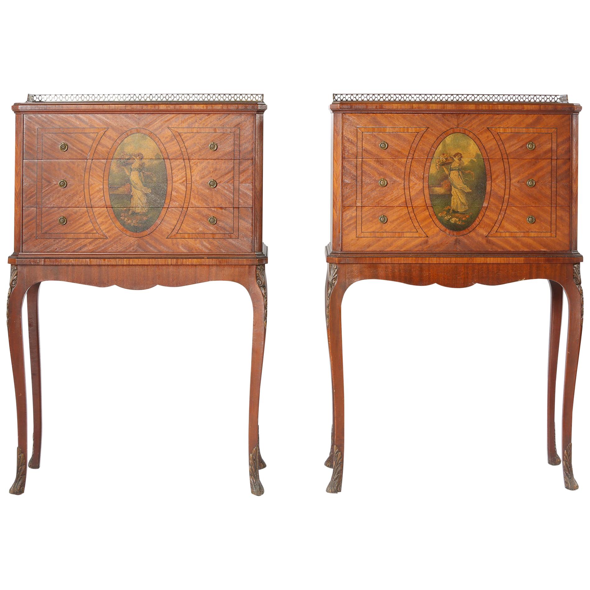 Pair of 19th Century Adams Style Satinwood Tables or Chests For Sale