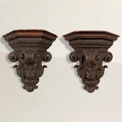 Pair of 19th Century American Beaux Arts Cast Iron Wall Brackets