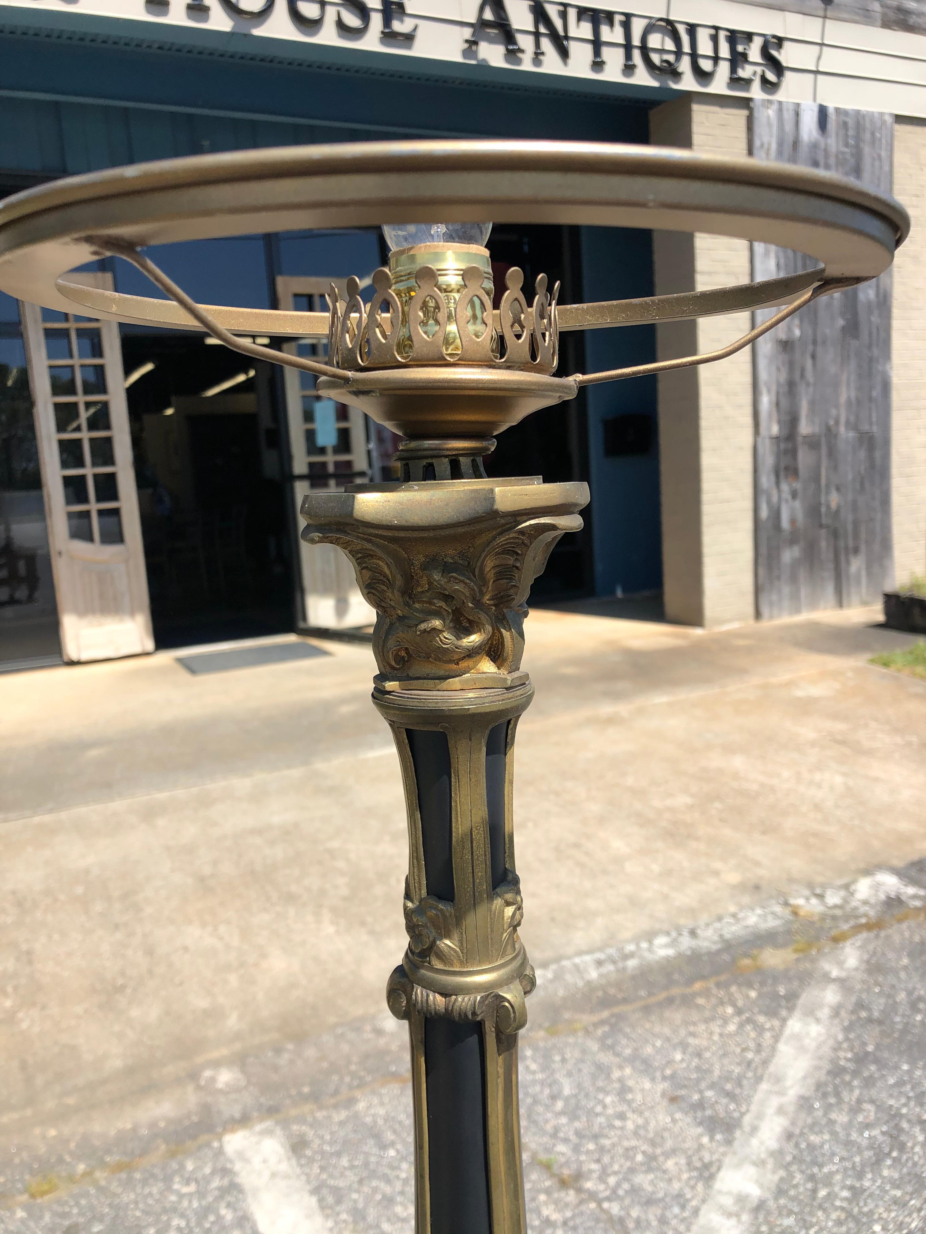 Paar amerikanische Astral-Lampen aus Bronze des 19. Jahrhunderts im Angebot 5