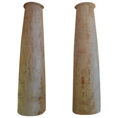 Pair of 19th Century American Colonial Wood Front Porch Columns