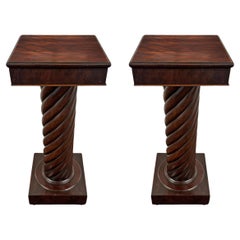 Pair of 19th Century American Empire Pedestals or Plant Stands