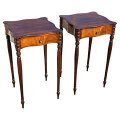 Pair of 19th Century American Federal Birch Side or End Tables