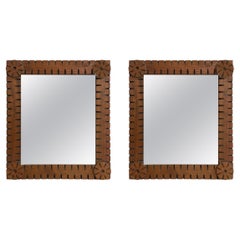 Pair of 19th Century American Folk Art Framed Mirrors