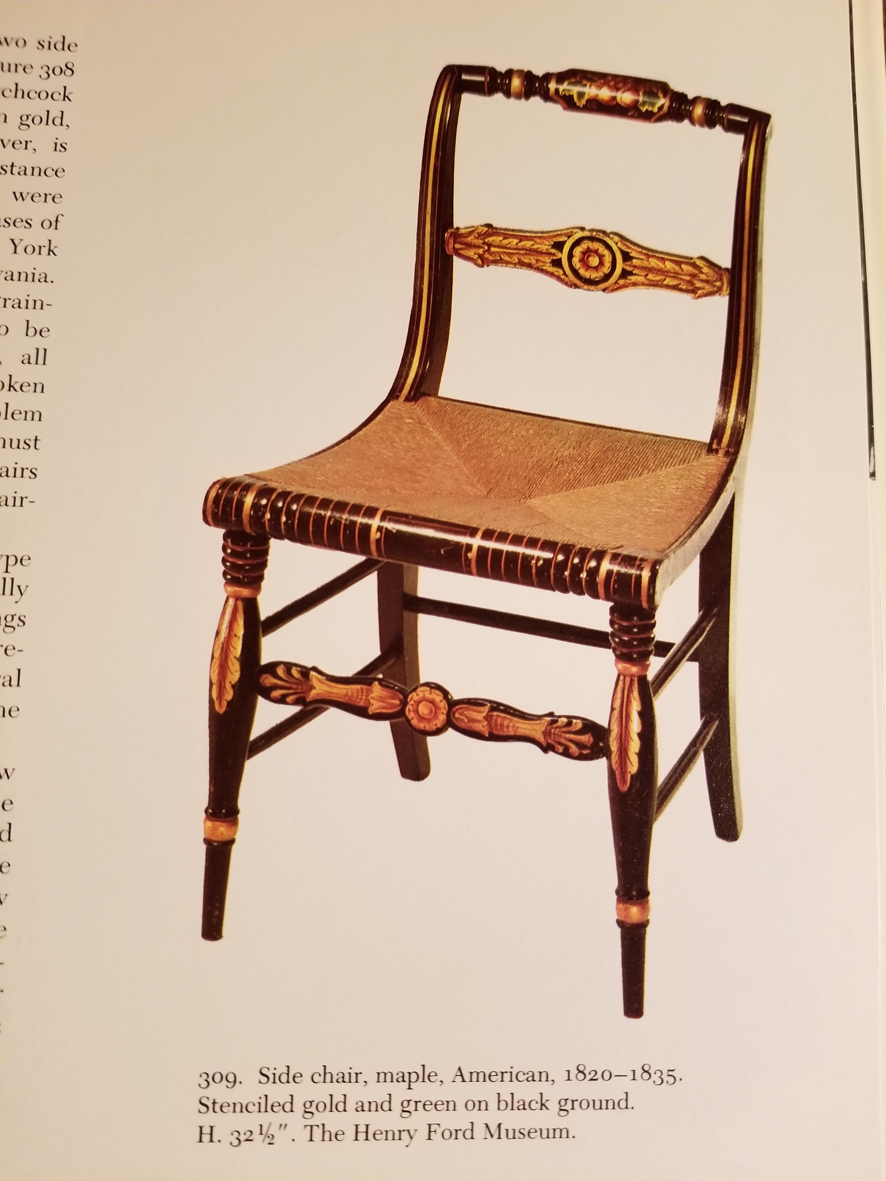 Paire de chaises d'appoint américaines du 19ème siècle:: en bois doré et sérigraphié en vente 2