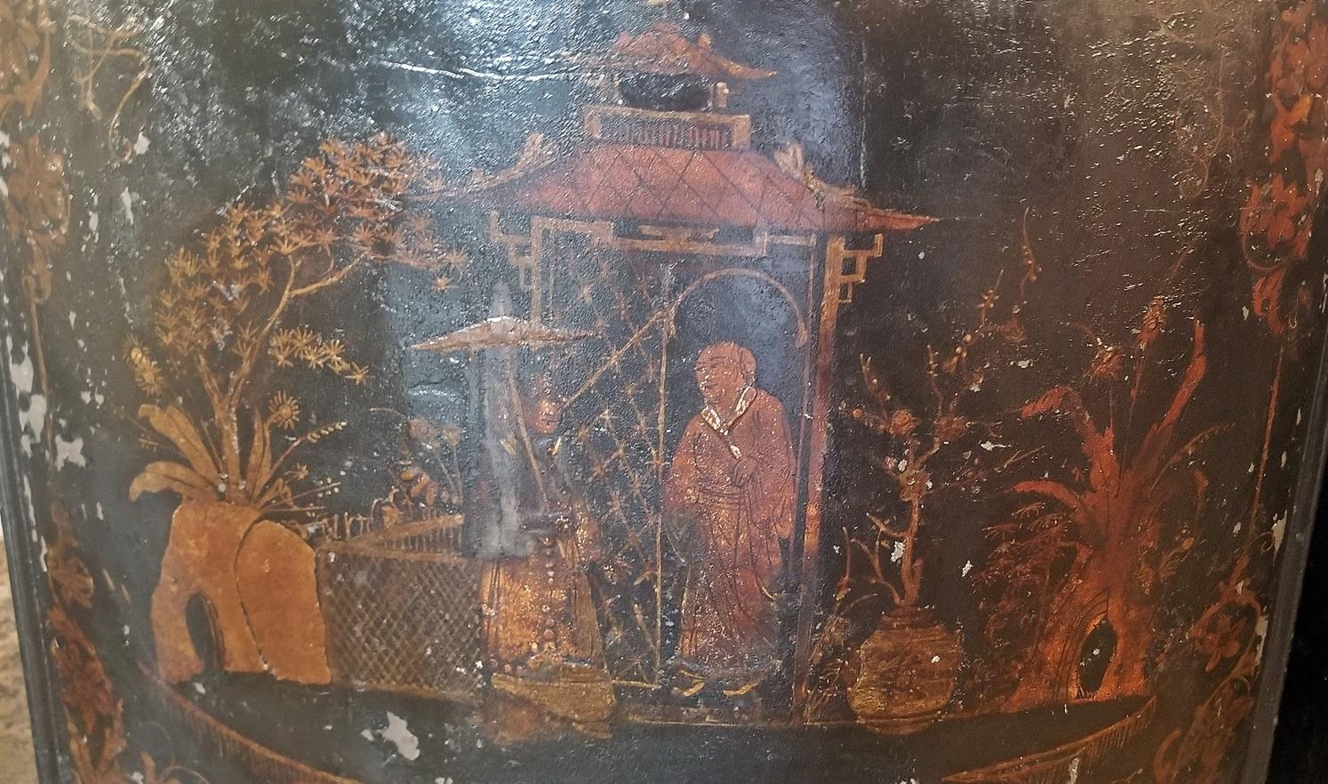 Paar amerikanische Henry Troemner Philadephia Pa Chinoiserie-Teebecher aus dem 19. Jahrhundert im Angebot 8