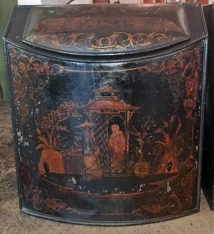 Paire de boîtes à thé de style chinoiserie Henry Troemner Philadephia Pa du 19ème siècle américain en vente 10