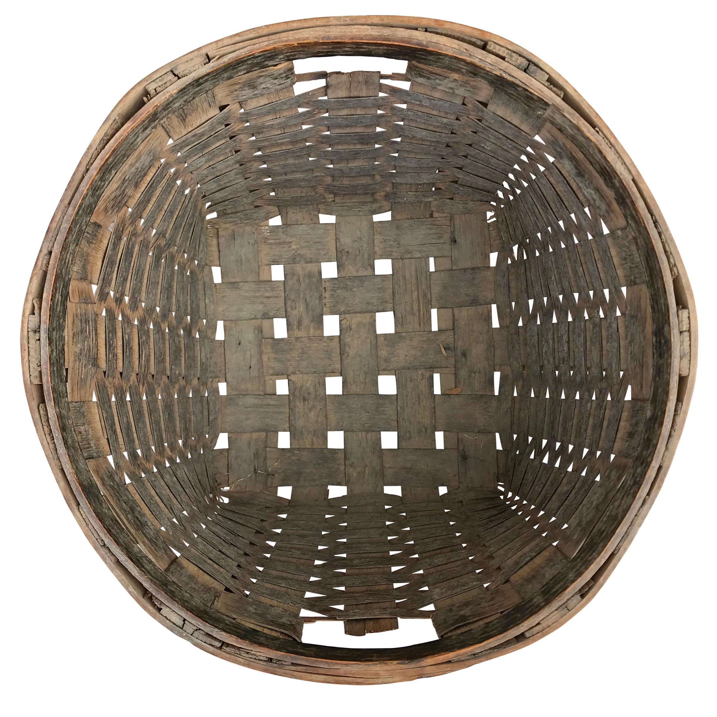 Oak Pair of 19th Century American Potato Baskets