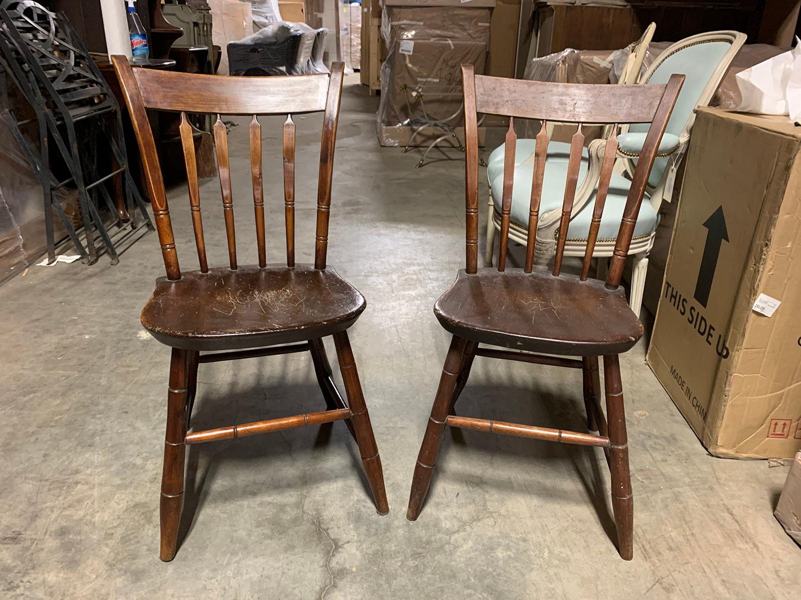 Pair of 19th century American side chairs.