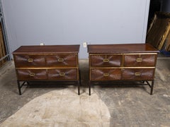 Pair of 19th Century Anglo-Indian Carved Chests on Custom Metal Stands